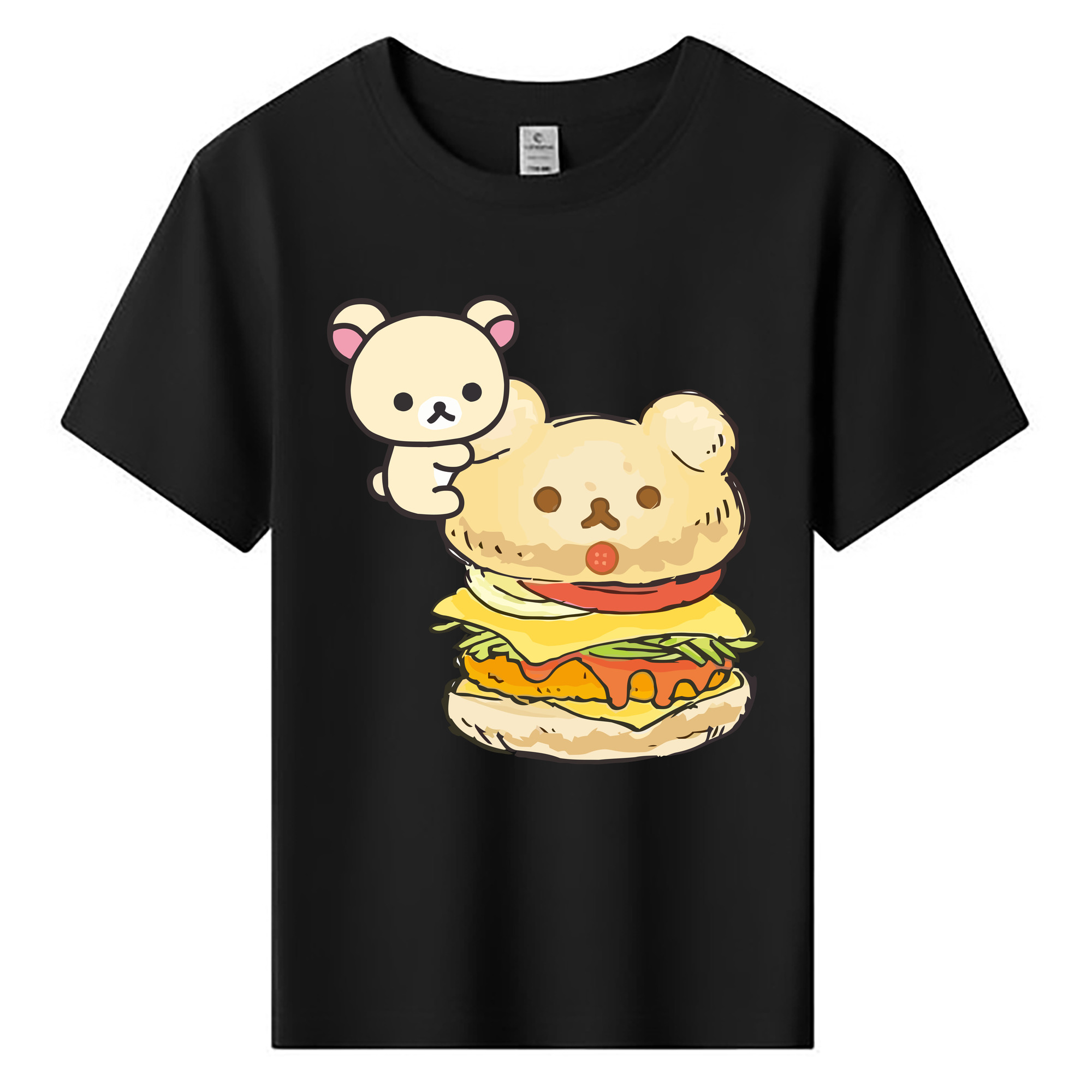 （画像用） リラックマ リラックマ キイロイトリ Rilakkuma Korilakkuma Kiiroitori 綿100％キッズTシャツ（フロントプリント）