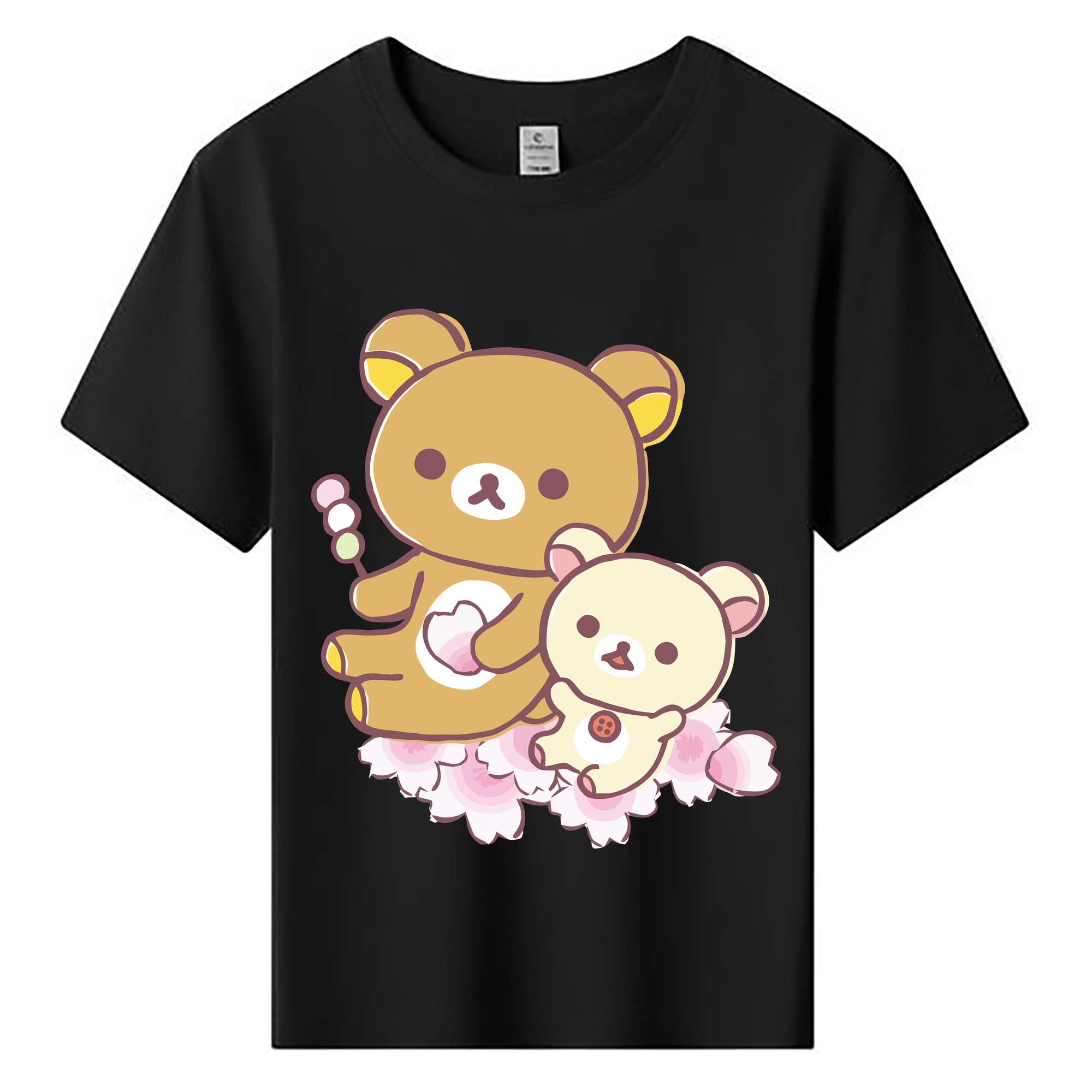 （画像用） リラックマ リラックマ キイロイトリ Rilakkuma Korilakkuma Kiiroitori 綿100％キッズTシャツ（フロントプリント）