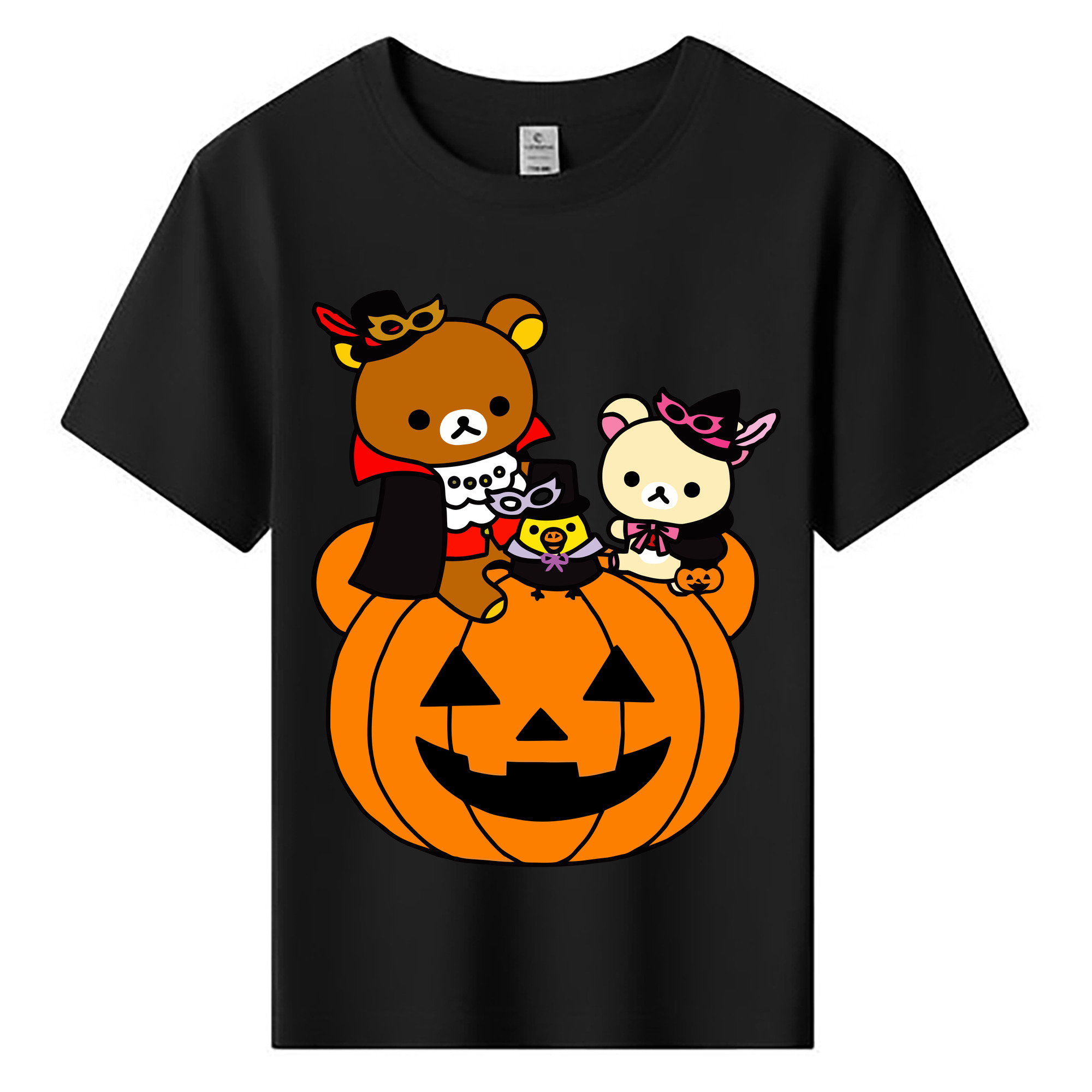 （画像用） リラックマ リラックマ キイロイトリ Rilakkuma Korilakkuma Kiiroitori 綿100％キッズTシャツ（フロントプリント）