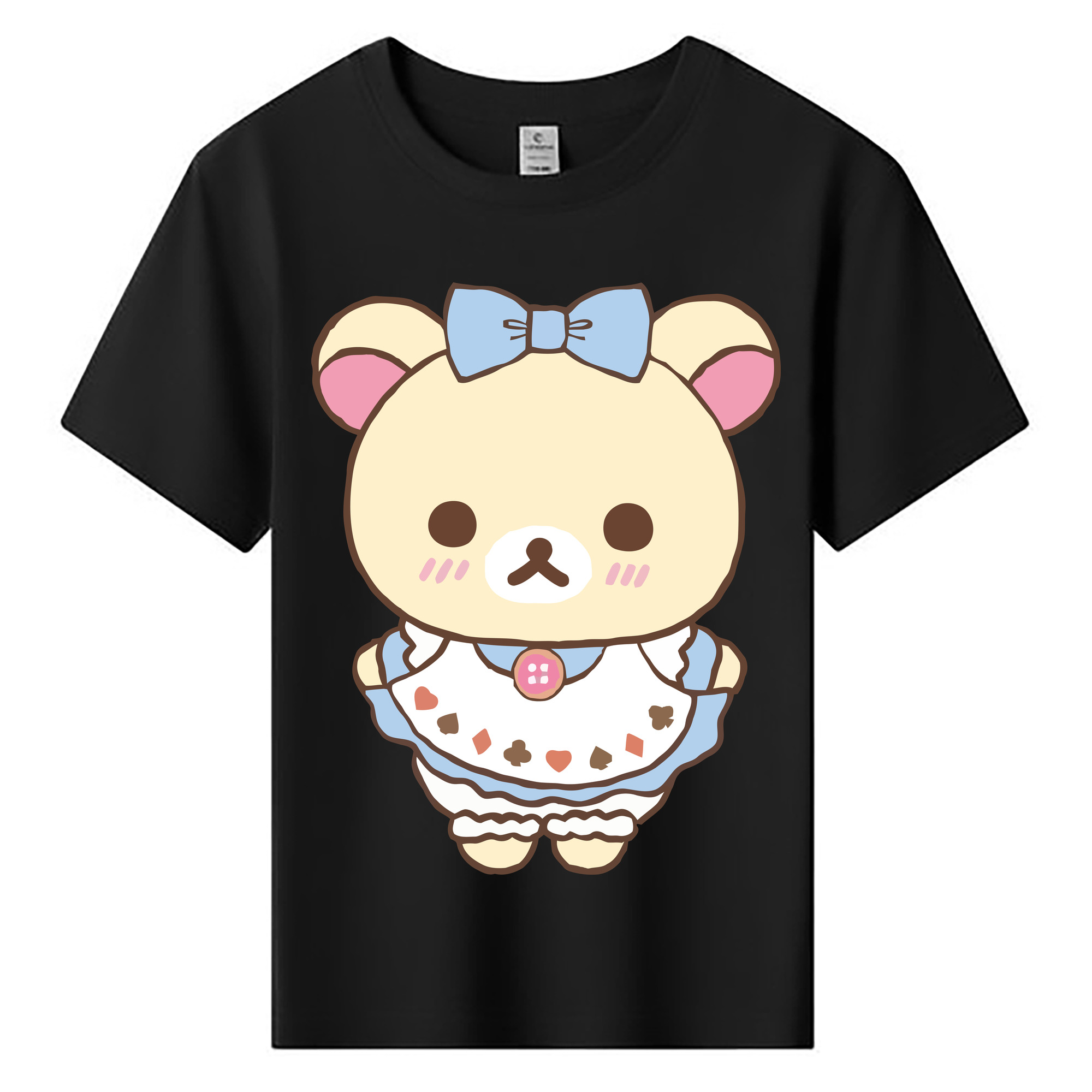 （画像用） リラックマ リラックマ キイロイトリ Rilakkuma Korilakkuma Kiiroitori 綿100％キッズTシャツ（フロントプリント）