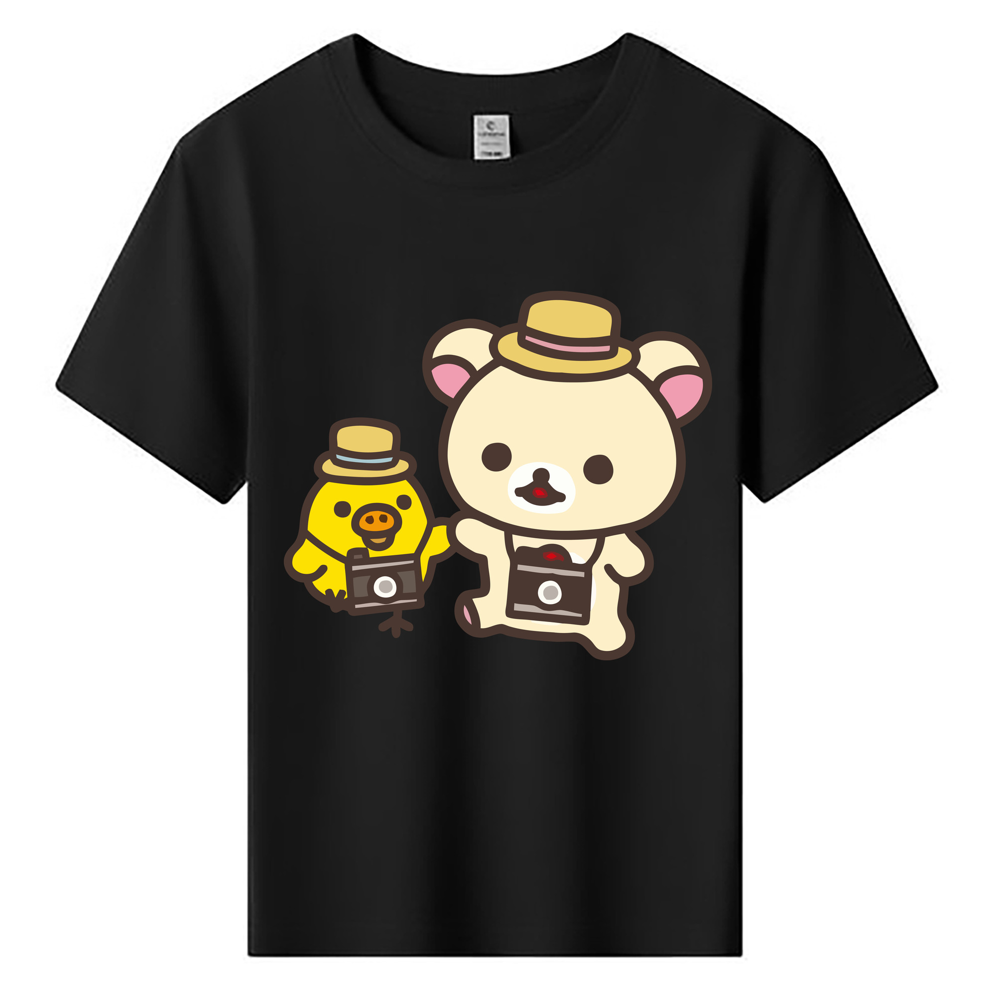 （画像用） リラックマ リラックマ キイロイトリ Rilakkuma Korilakkuma Kiiroitori 綿100％キッズTシャツ（フロントプリント）