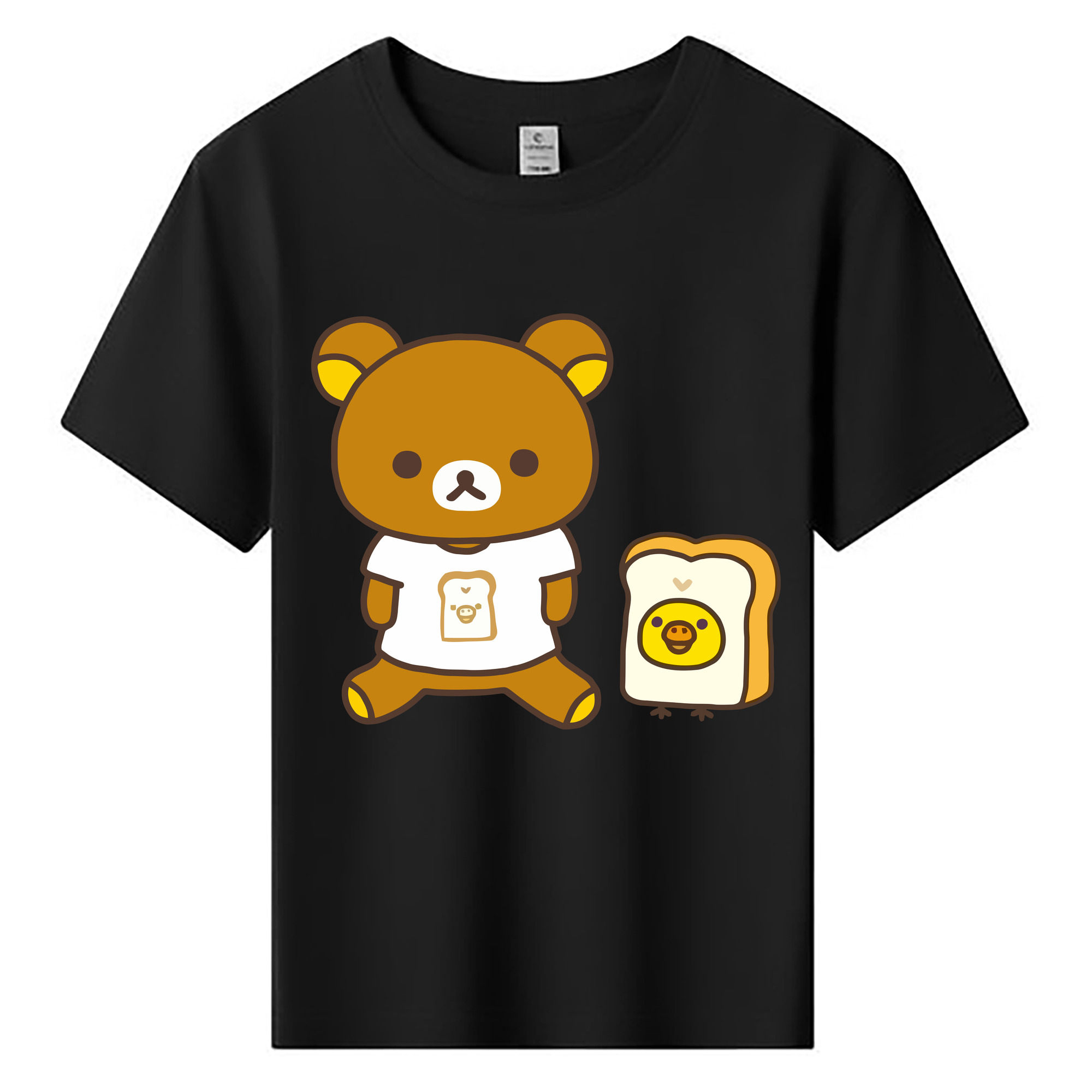（画像用） リラックマ リラックマ キイロイトリ Rilakkuma Korilakkuma Kiiroitori 綿100％キッズTシャツ（フロントプリント）