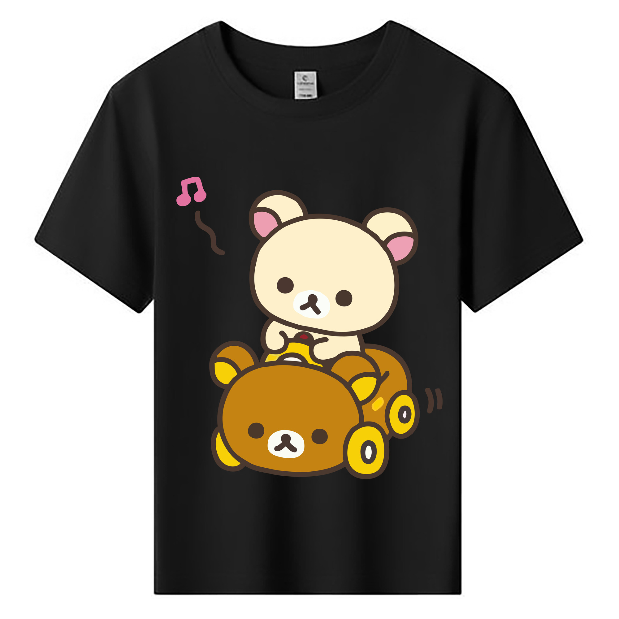 （画像用） リラックマ リラックマ キイロイトリ Rilakkuma Korilakkuma Kiiroitori 綿100％キッズTシャツ（フロントプリント）