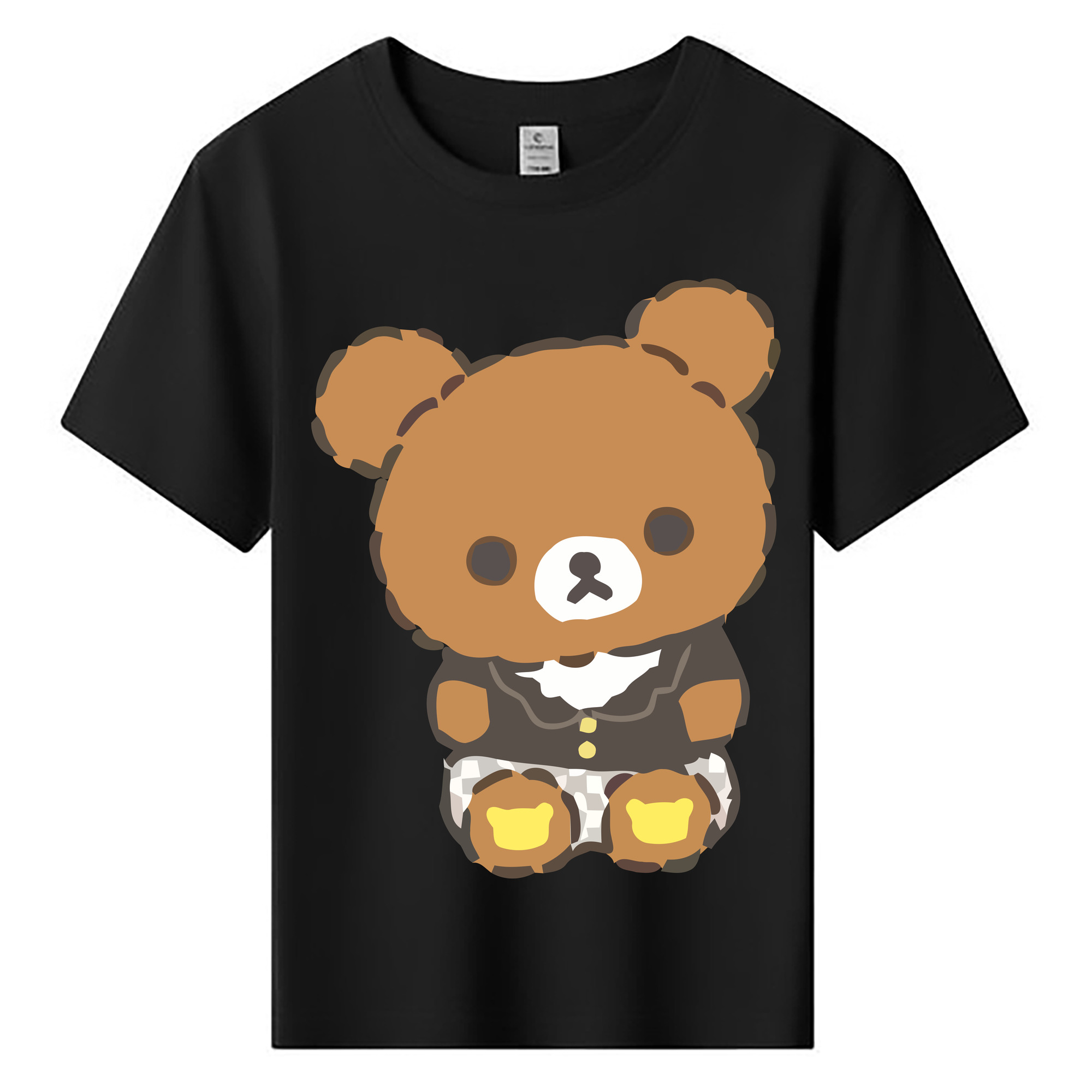 （画像用） リラックマ リラックマ キイロイトリ Rilakkuma Korilakkuma Kiiroitori 綿100％キッズTシャツ（フロントプリント）