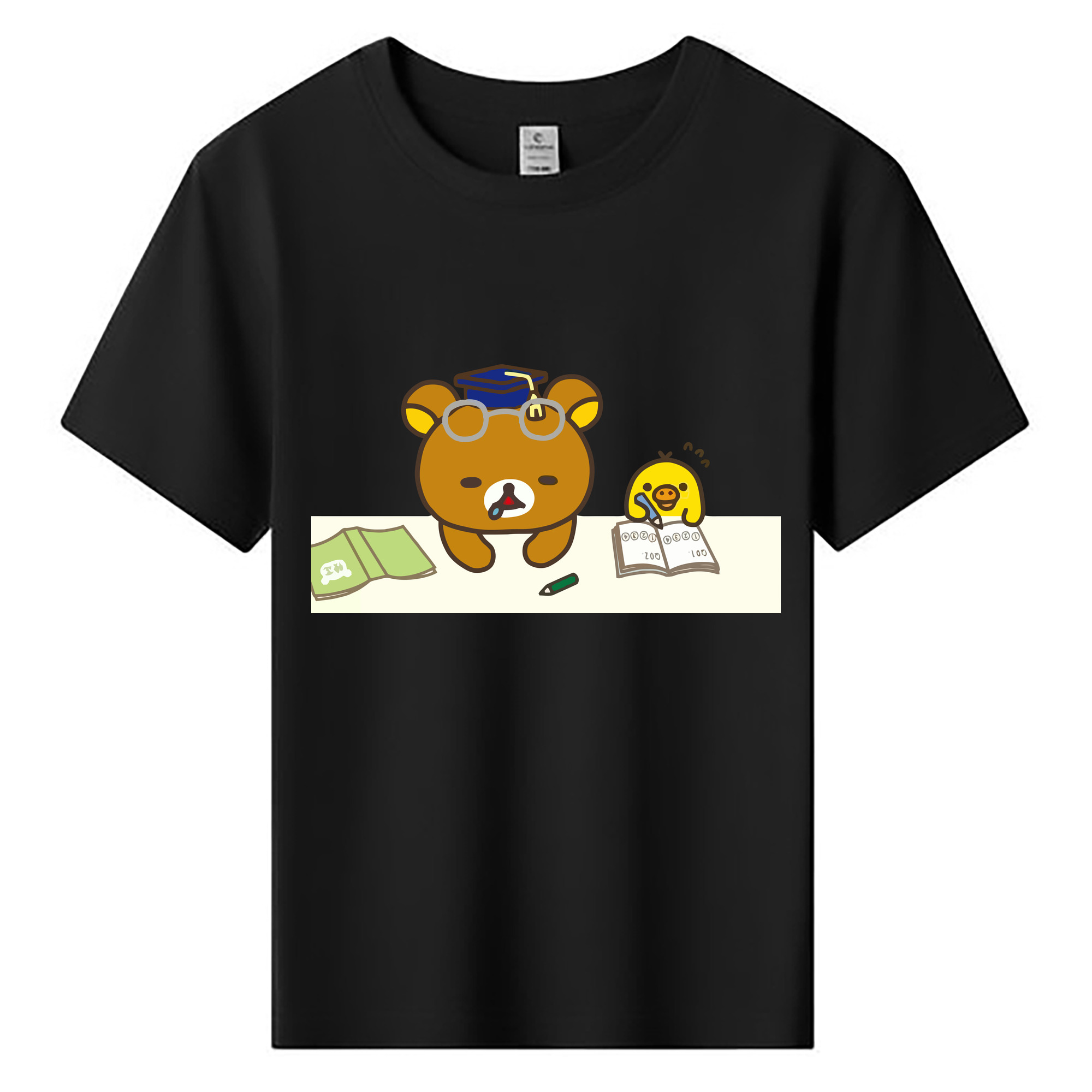 （画像用） リラックマ リラックマ キイロイトリ Rilakkuma Korilakkuma Kiiroitori 綿100％キッズTシャツ（フロントプリント）