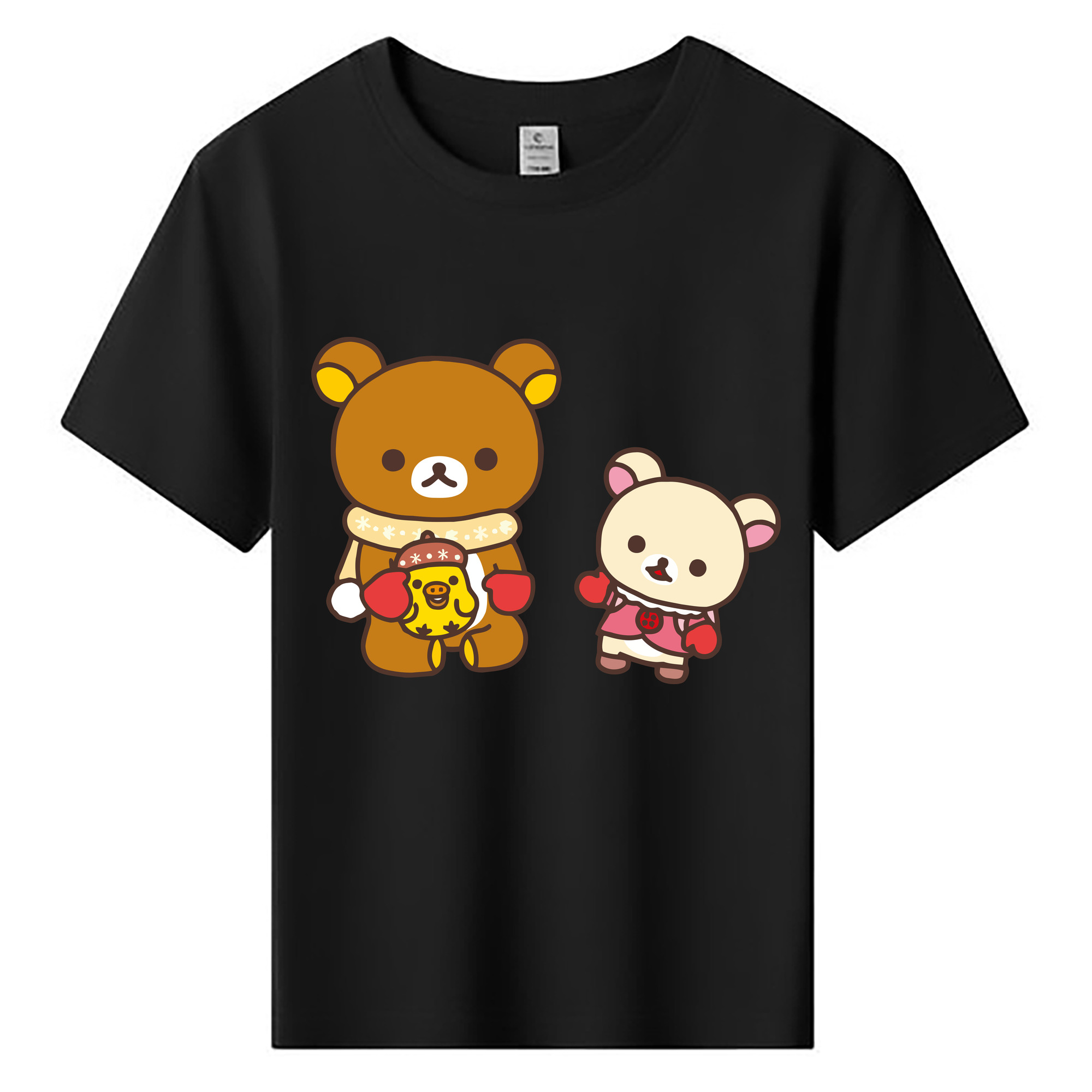 （画像用） リラックマ リラックマ キイロイトリ Rilakkuma Korilakkuma Kiiroitori 綿100％キッズTシャツ（フロントプリント）