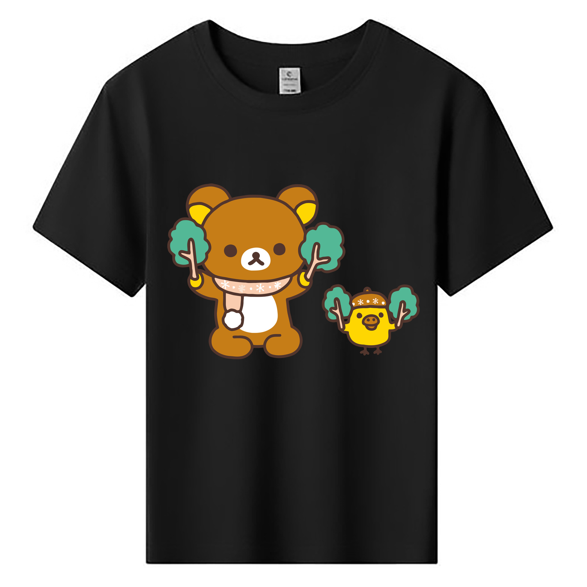 （画像用） リラックマ リラックマ キイロイトリ Rilakkuma Korilakkuma Kiiroitori 綿100％キッズTシャツ（フロントプリント）