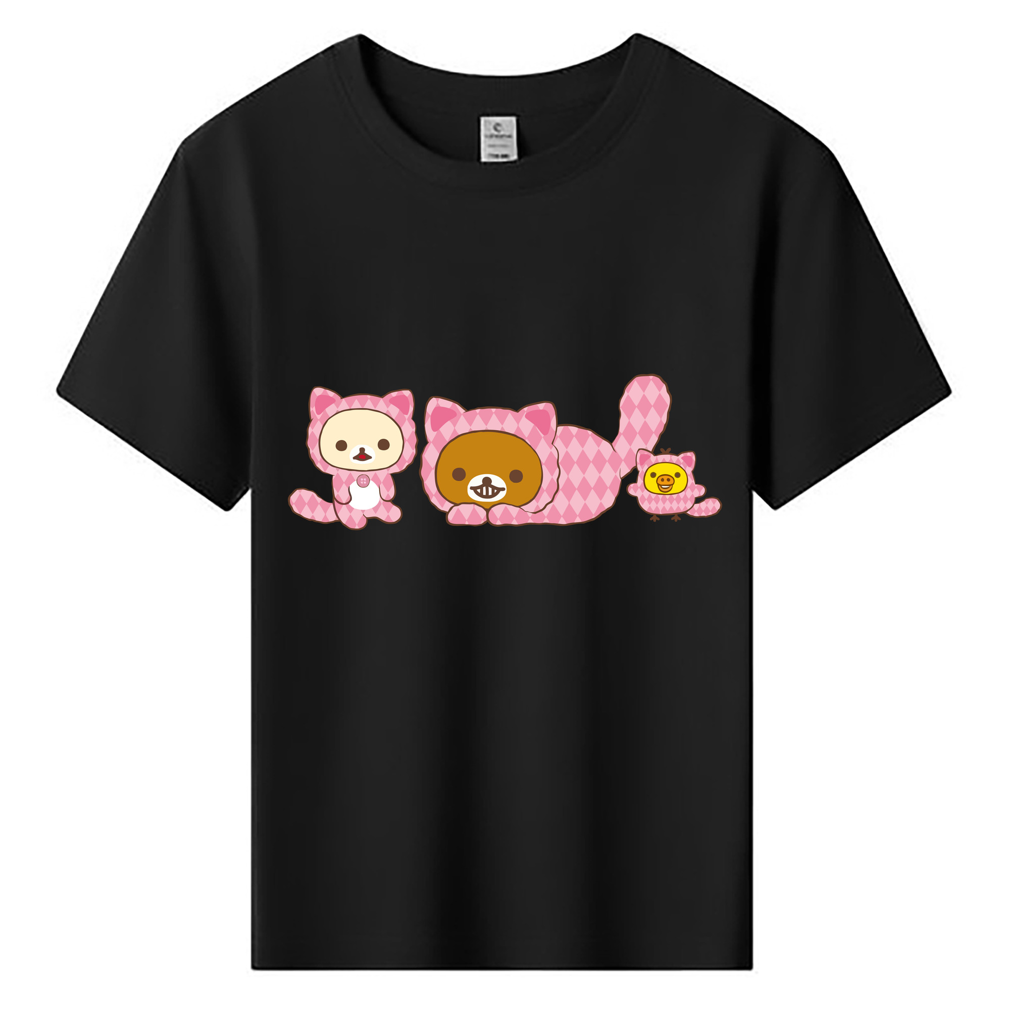 （画像用） リラックマ リラックマ キイロイトリ Rilakkuma Korilakkuma Kiiroitori 綿100％キッズTシャツ（フロントプリント）