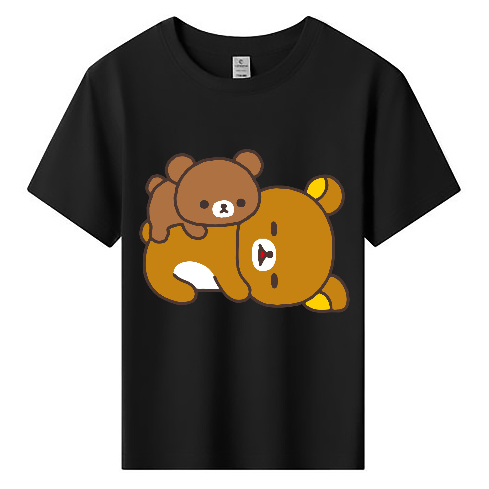（画像用） リラックマ リラックマ キイロイトリ Rilakkuma Korilakkuma Kiiroitori 綿100％キッズTシャツ（フロントプリント）