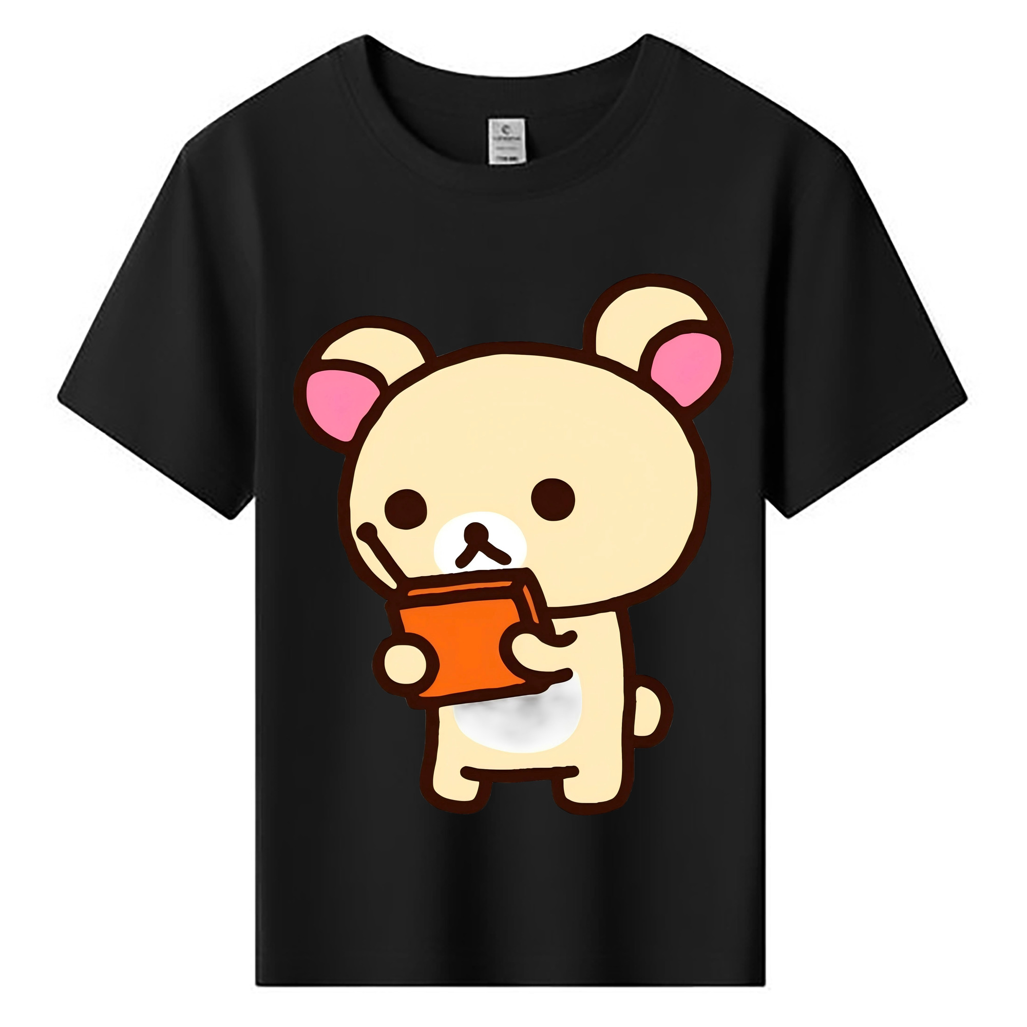 （画像用） リラックマ リラックマ キイロイトリ Rilakkuma Korilakkuma Kiiroitori 綿100％キッズTシャツ（フロントプリント）