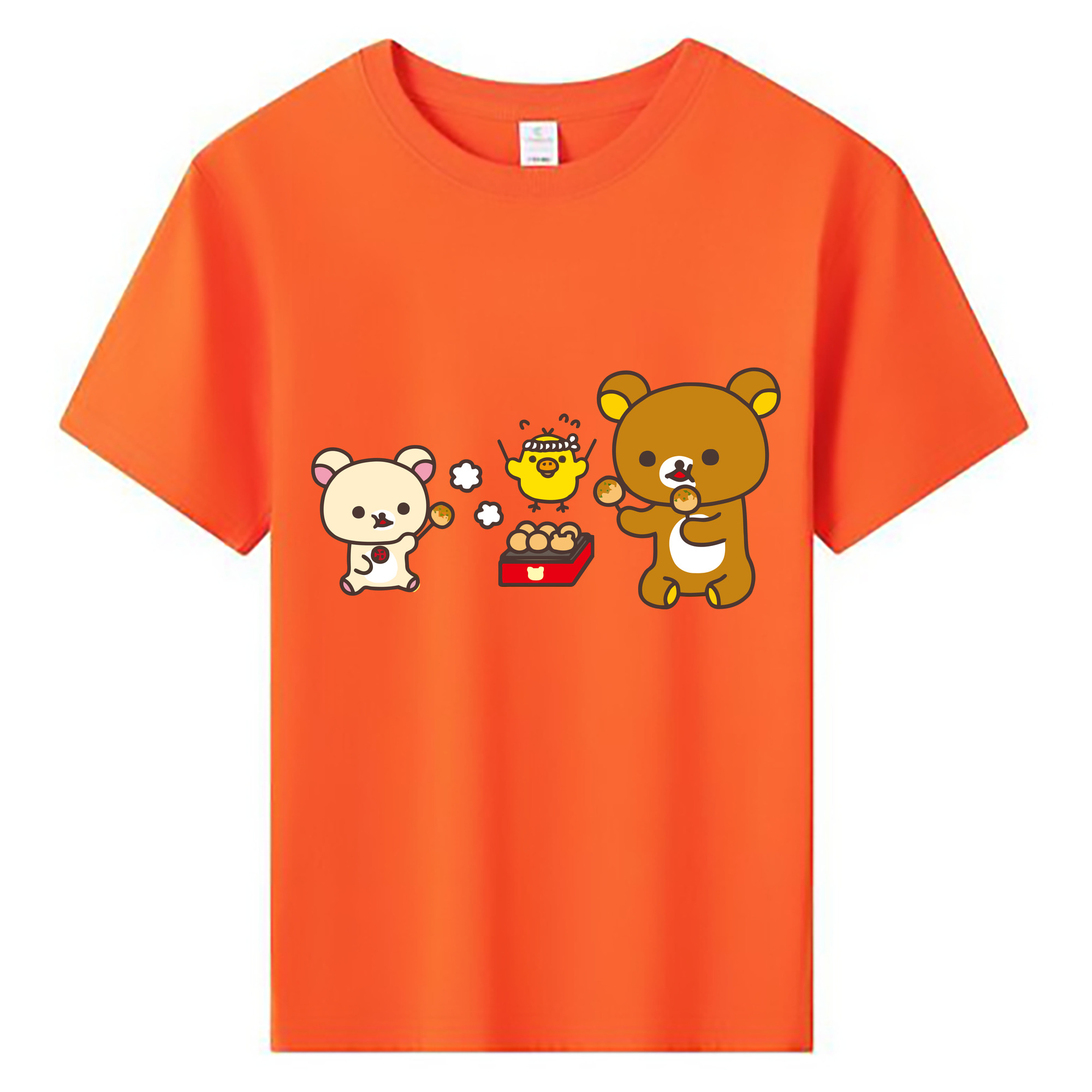（画像用） リラックマ リラックマ キイロイトリ Rilakkuma Korilakkuma Kiiroitori 綿100％キッズTシャツ（フロントプリント）