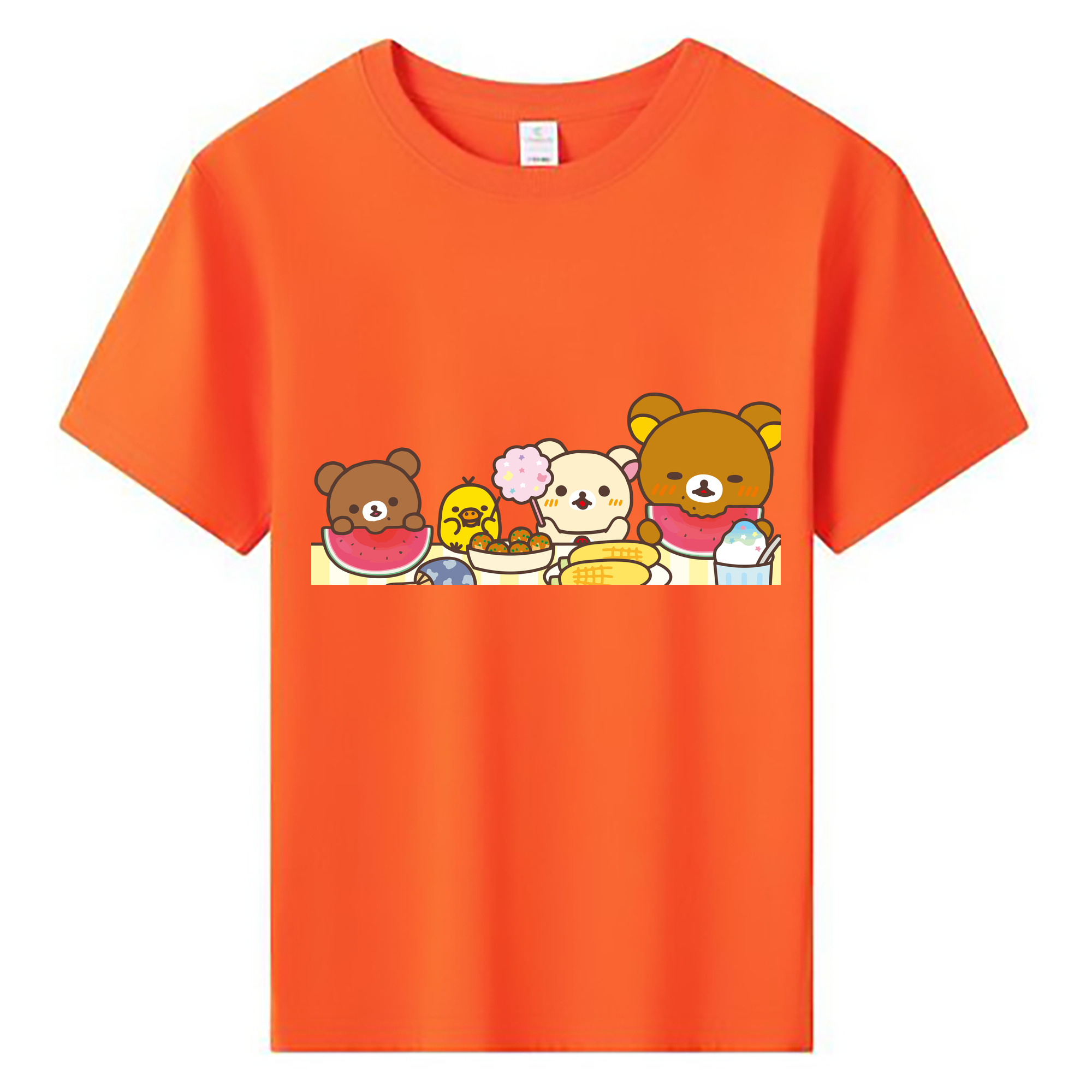 （画像用） リラックマ リラックマ キイロイトリ Rilakkuma Korilakkuma Kiiroitori 綿100％キッズTシャツ（フロントプリント）