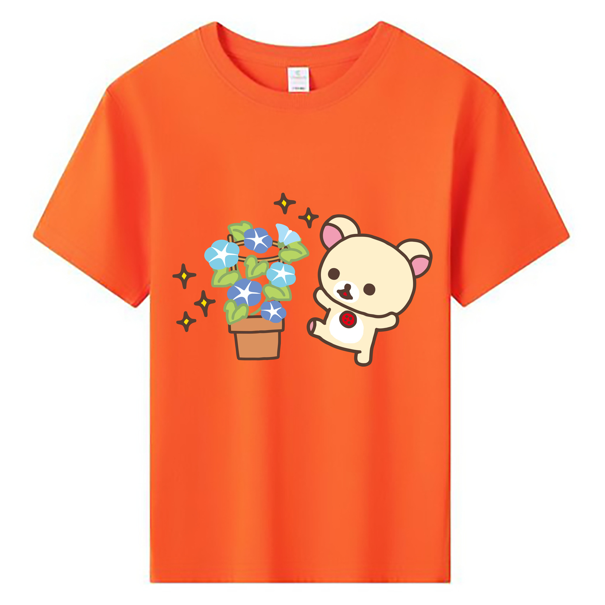 （画像用） リラックマ リラックマ キイロイトリ Rilakkuma Korilakkuma Kiiroitori 綿100％キッズTシャツ（フロントプリント）