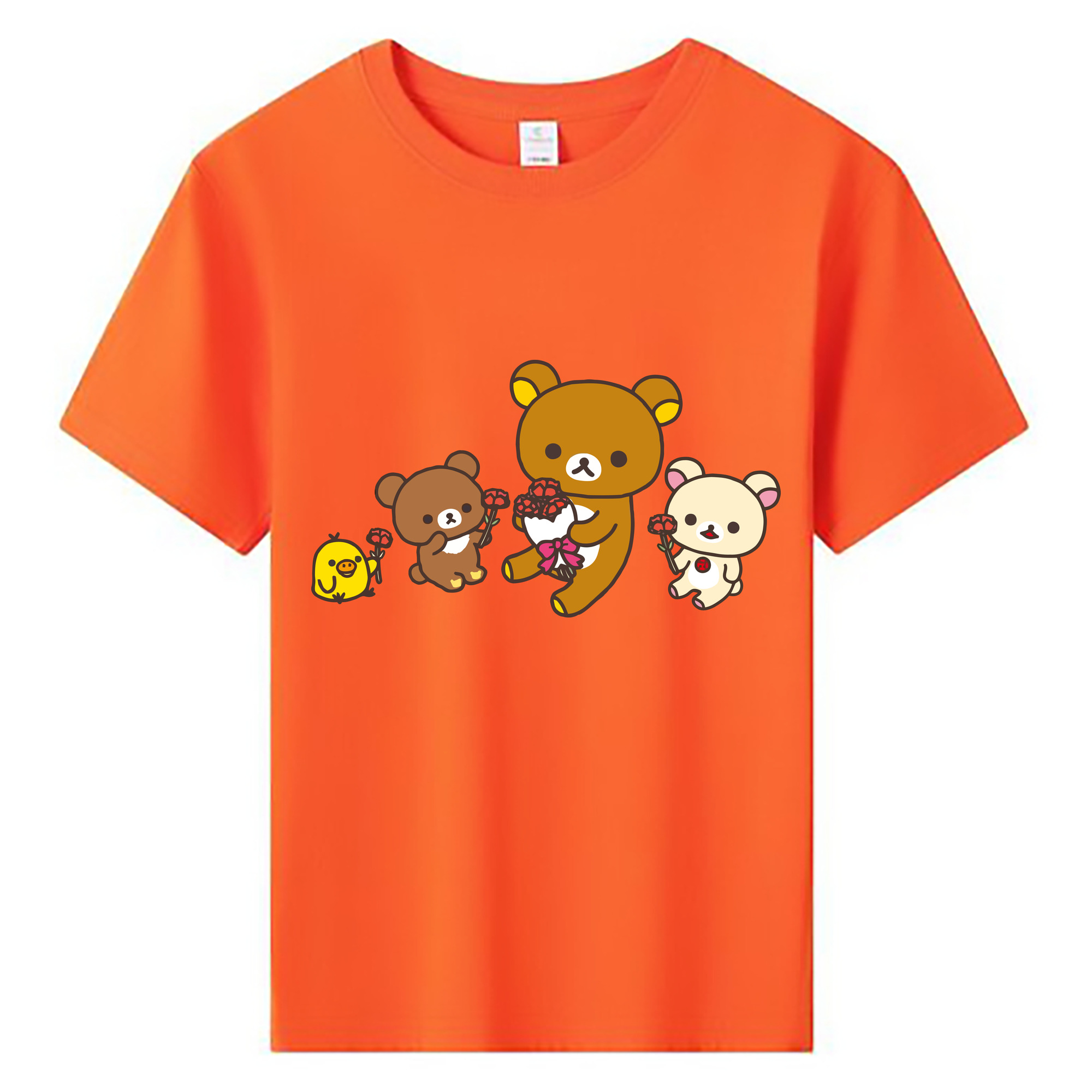 （画像用） リラックマ リラックマ キイロイトリ Rilakkuma Korilakkuma Kiiroitori 綿100％キッズTシャツ（フロントプリント）