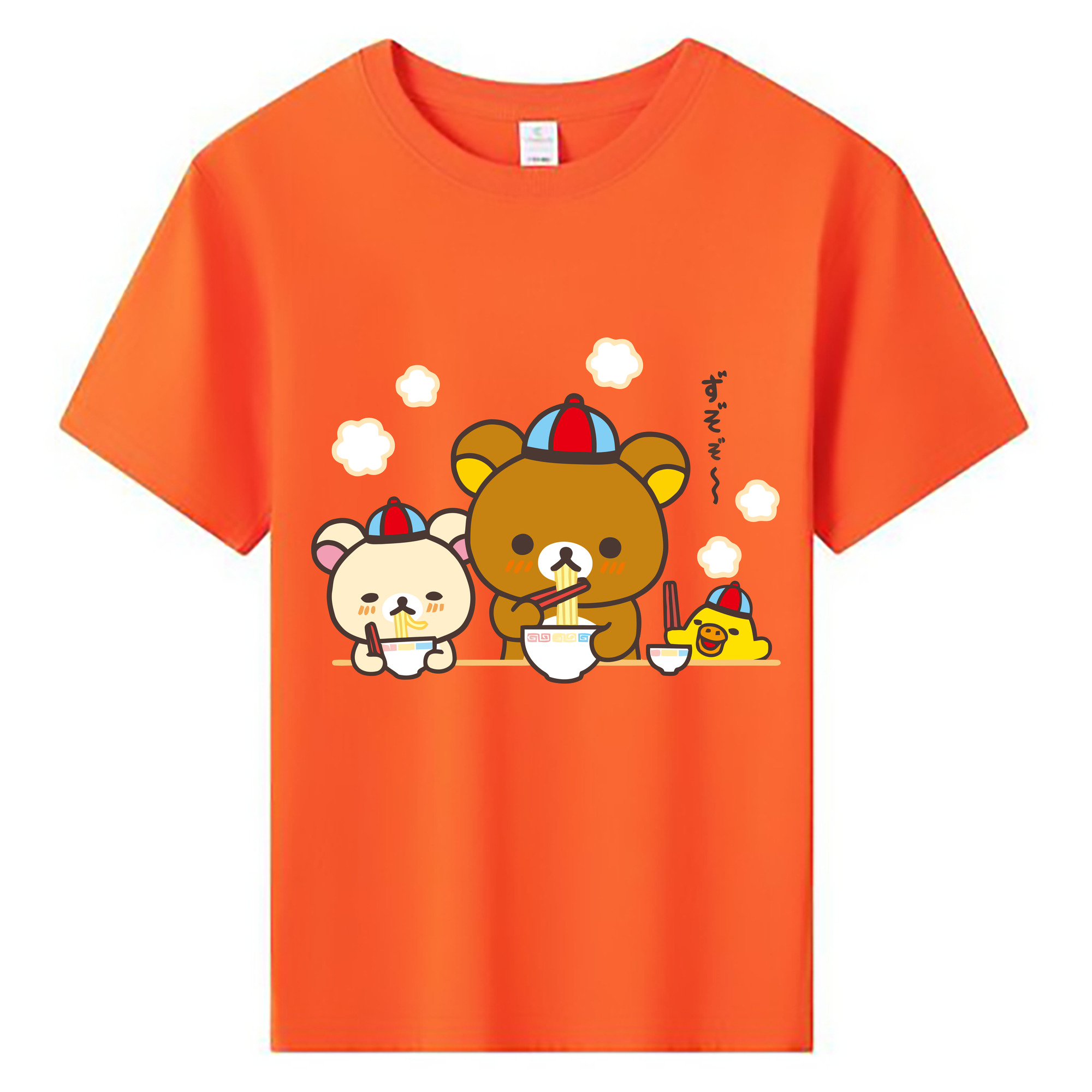（画像用） リラックマ リラックマ キイロイトリ Rilakkuma Korilakkuma Kiiroitori 綿100％キッズTシャツ（フロントプリント）