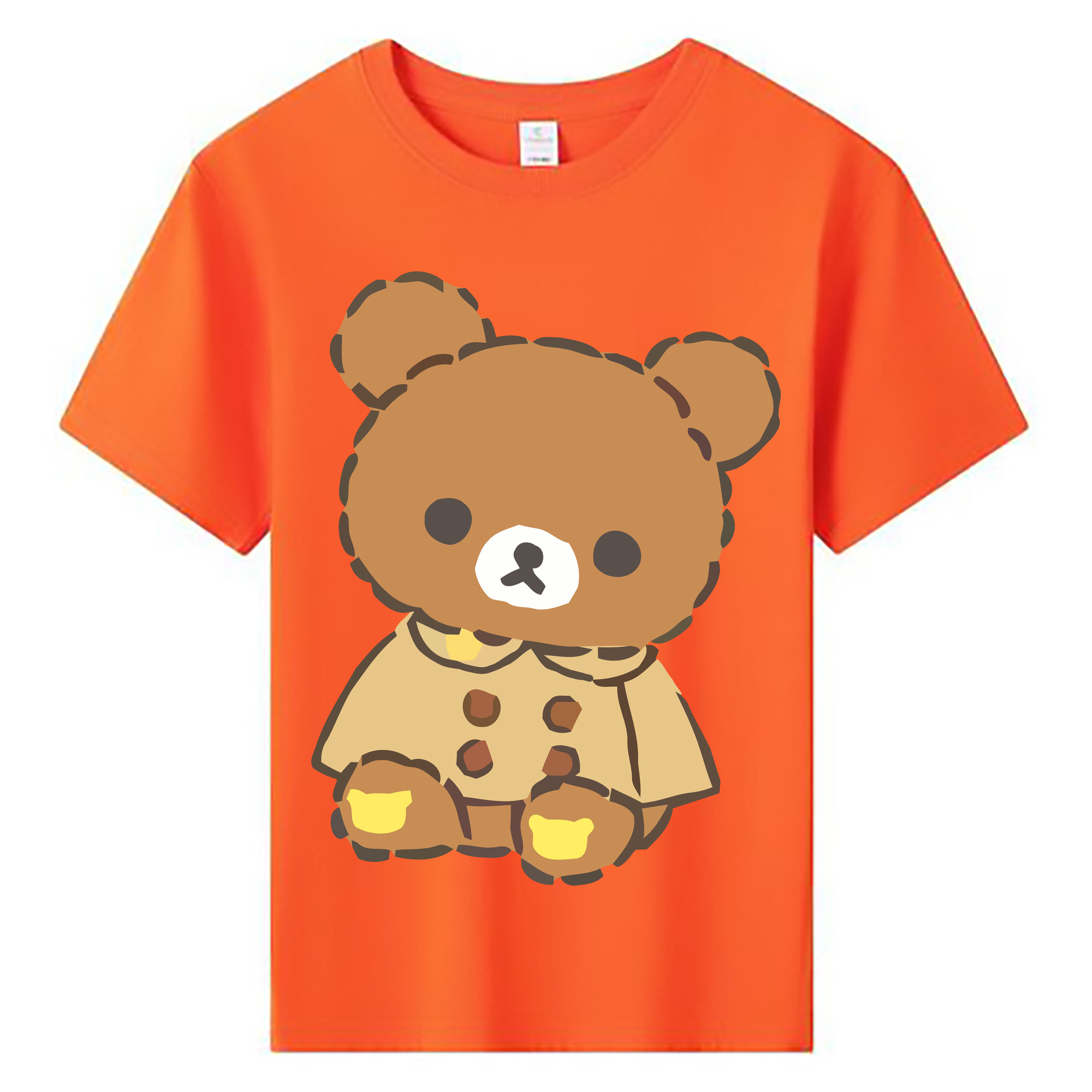（画像用） リラックマ リラックマ キイロイトリ Rilakkuma Korilakkuma Kiiroitori 綿100％キッズTシャツ（フロントプリント）