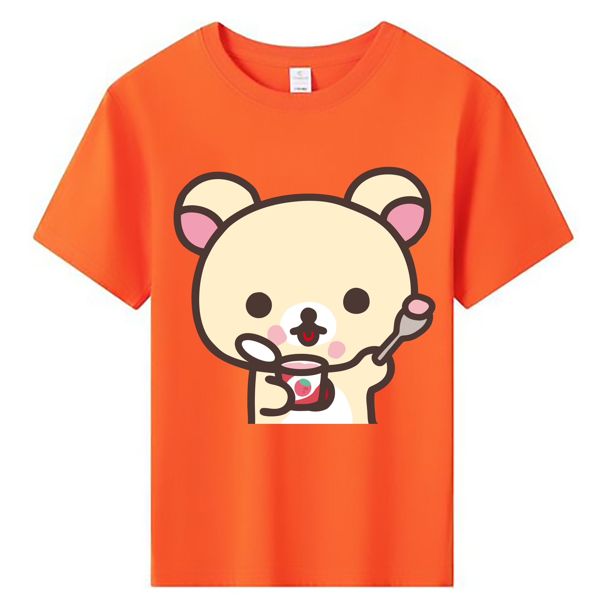 （画像用） リラックマ リラックマ キイロイトリ Rilakkuma Korilakkuma Kiiroitori 綿100％キッズTシャツ（フロントプリント）