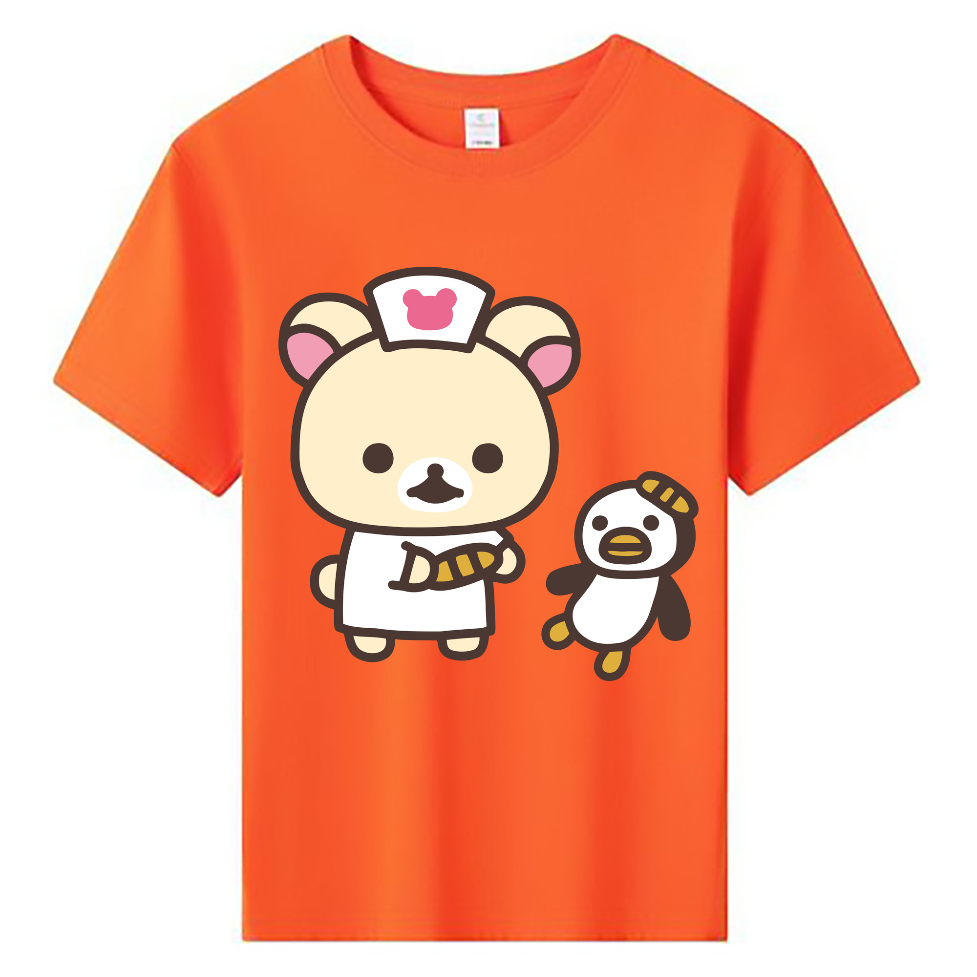 （画像用） リラックマ リラックマ キイロイトリ Rilakkuma Korilakkuma Kiiroitori 綿100％キッズTシャツ（フロントプリント）