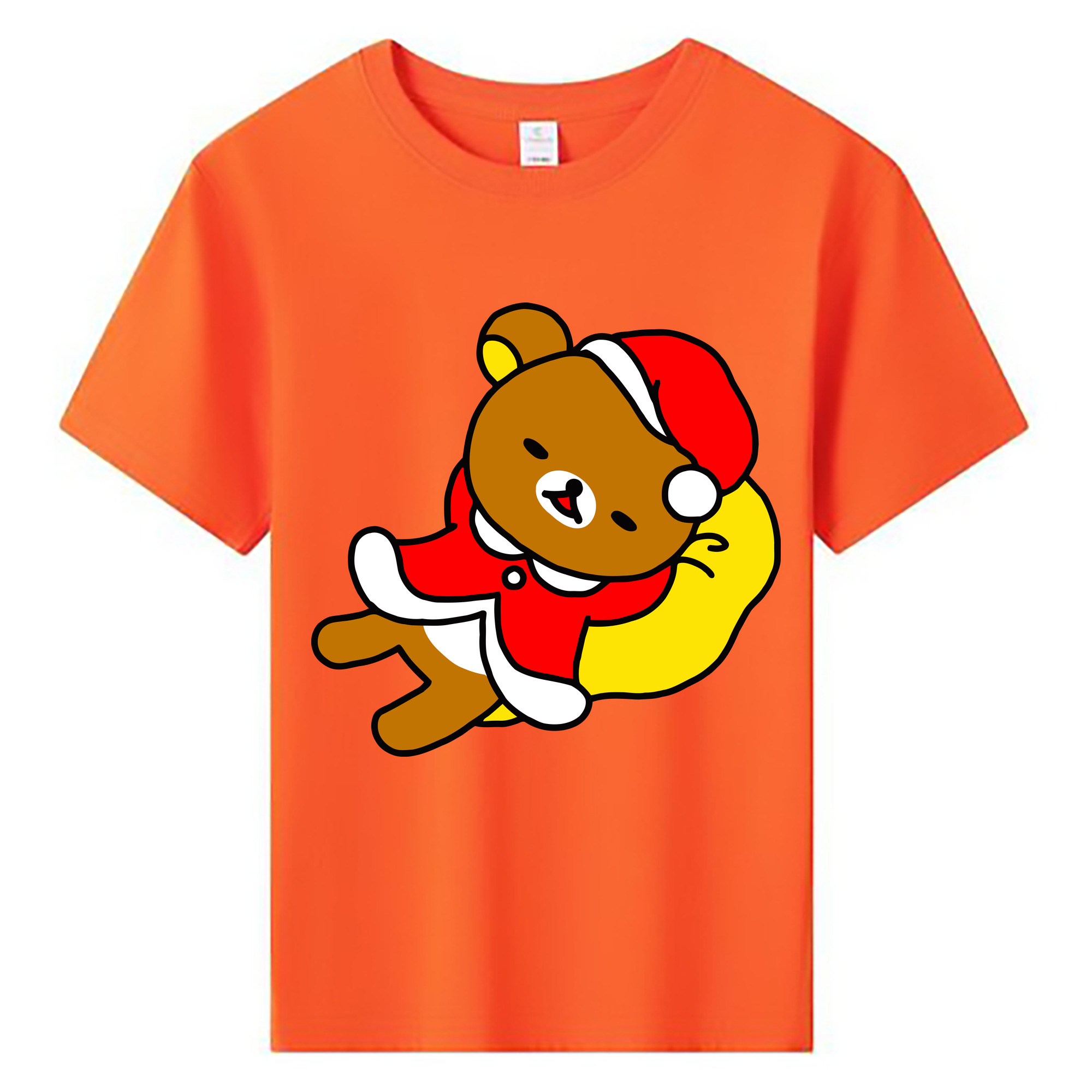（画像用） リラックマ リラックマ キイロイトリ Rilakkuma Korilakkuma Kiiroitori 綿100％キッズTシャツ（フロントプリント）