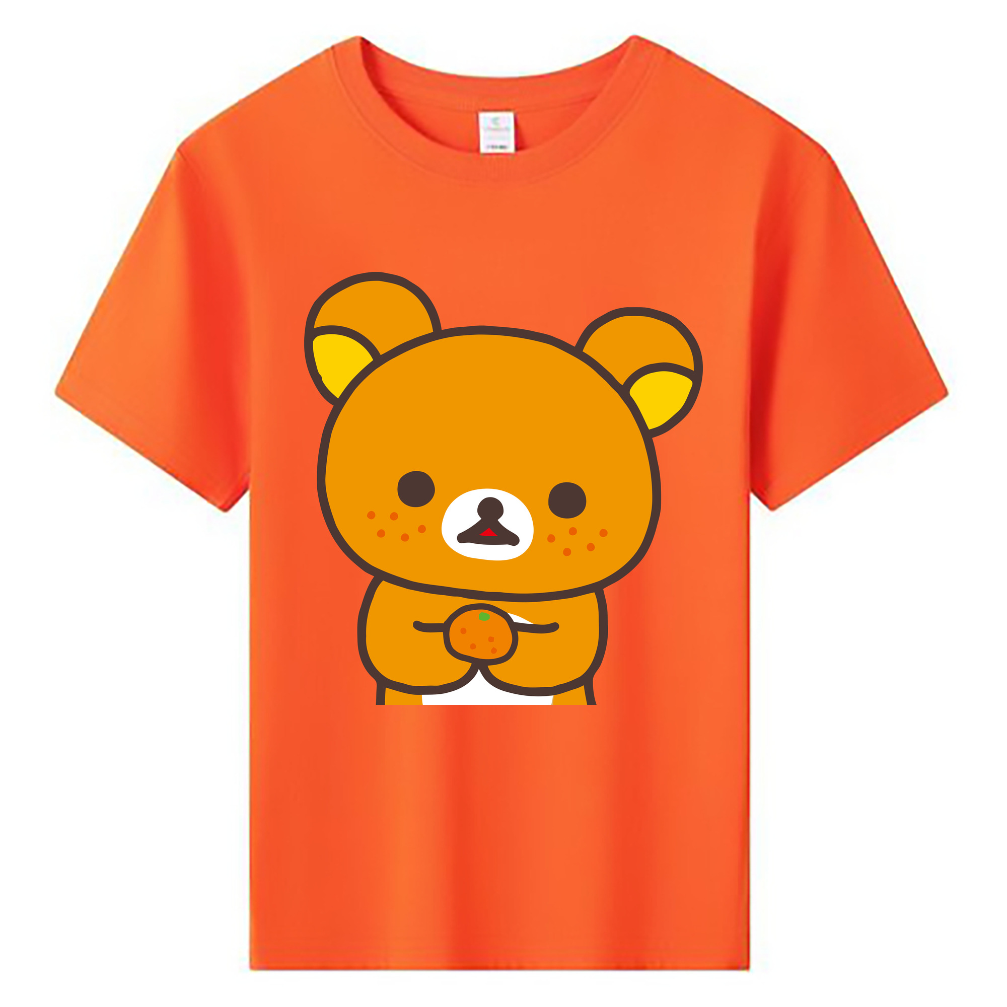 （画像用） リラックマ リラックマ キイロイトリ Rilakkuma Korilakkuma Kiiroitori 綿100％キッズTシャツ（フロントプリント）