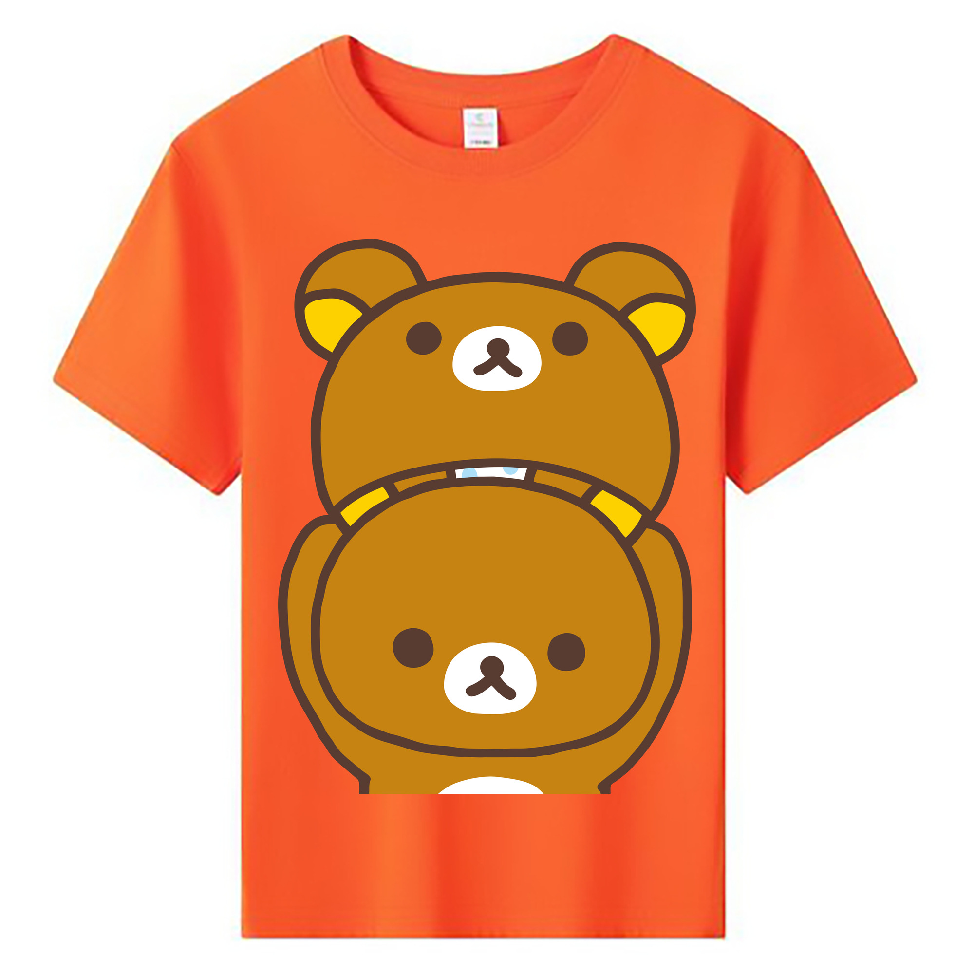 （画像用） リラックマ リラックマ キイロイトリ Rilakkuma Korilakkuma Kiiroitori 綿100％キッズTシャツ（フロントプリント）