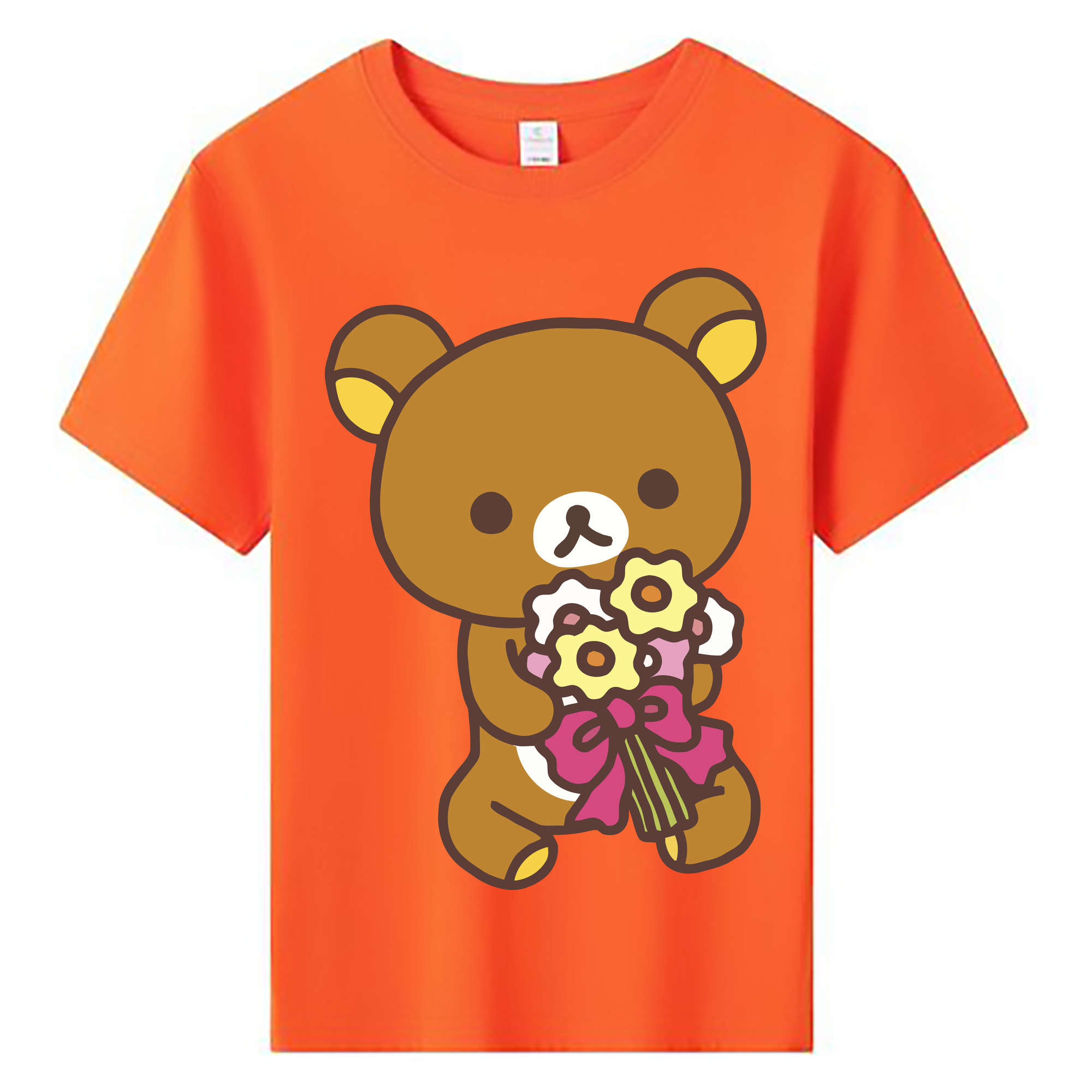 （画像用） リラックマ リラックマ キイロイトリ Rilakkuma Korilakkuma Kiiroitori 綿100％キッズTシャツ（フロントプリント）