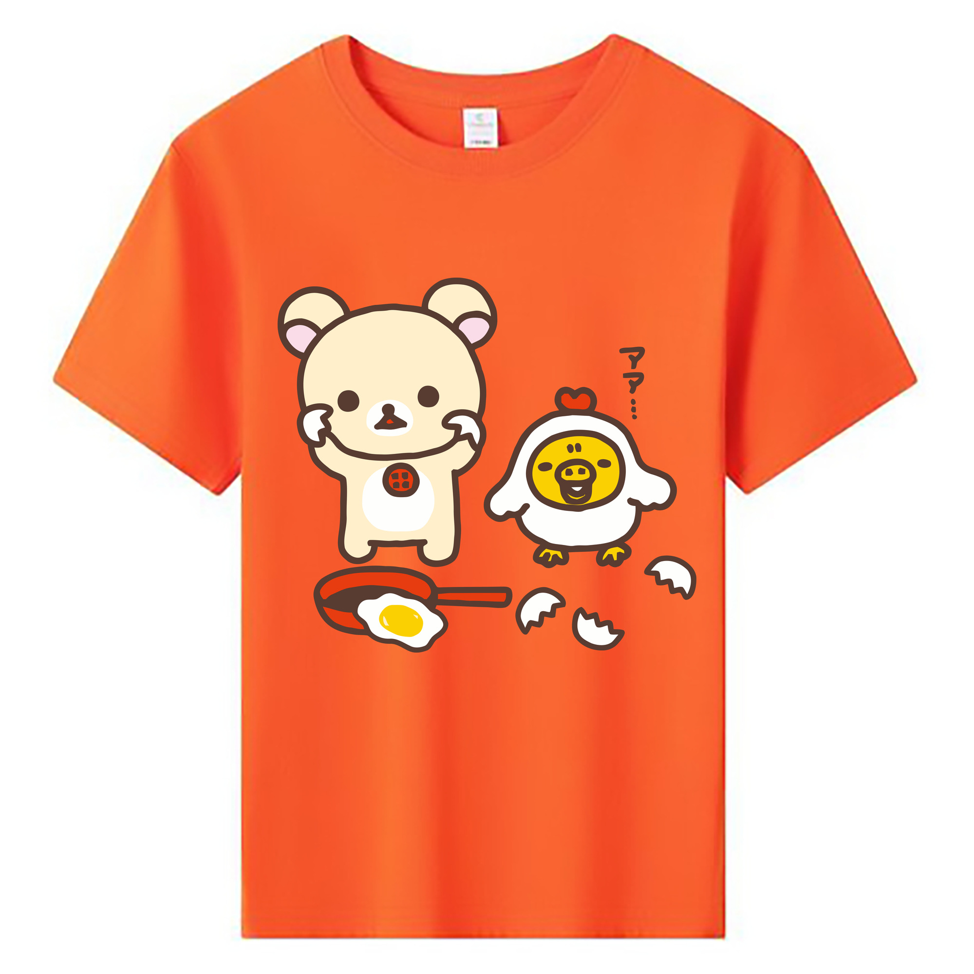 （画像用） リラックマ リラックマ キイロイトリ Rilakkuma Korilakkuma Kiiroitori 綿100％キッズTシャツ（フロントプリント）