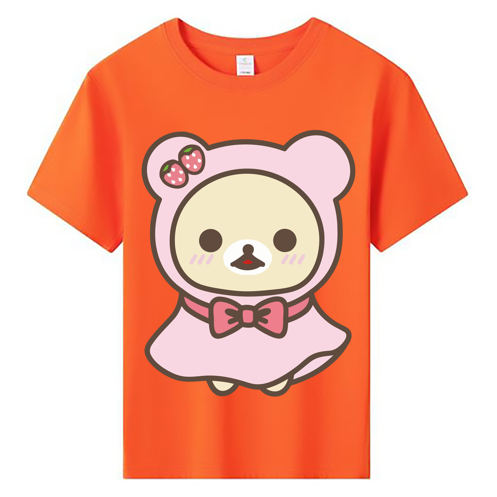 （画像用） リラックマ リラックマ キイロイトリ Rilakkuma Korilakkuma Kiiroitori 綿100％キッズTシャツ（フロントプリント）