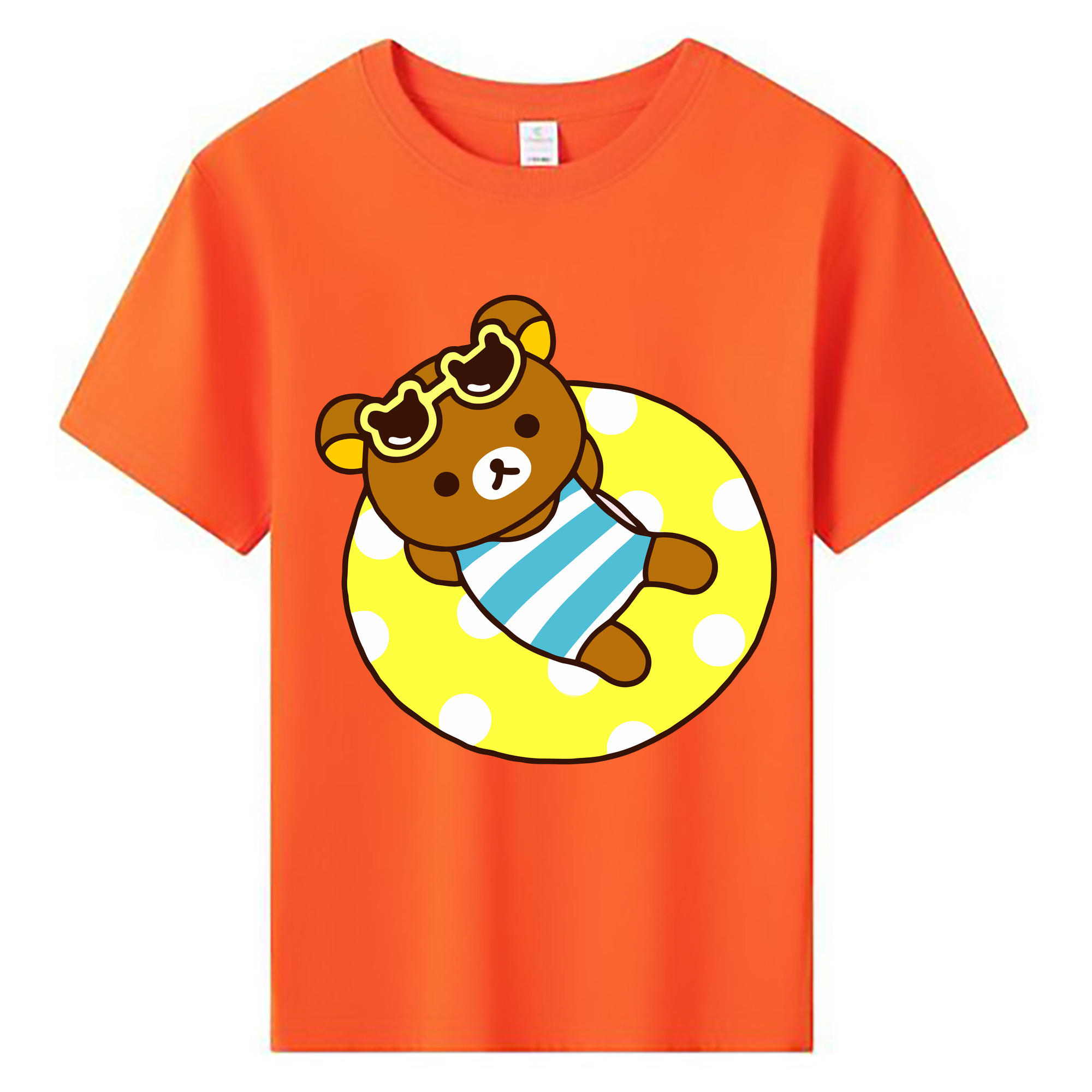 （画像用） リラックマ リラックマ キイロイトリ Rilakkuma Korilakkuma Kiiroitori 綿100％キッズTシャツ（フロントプリント）