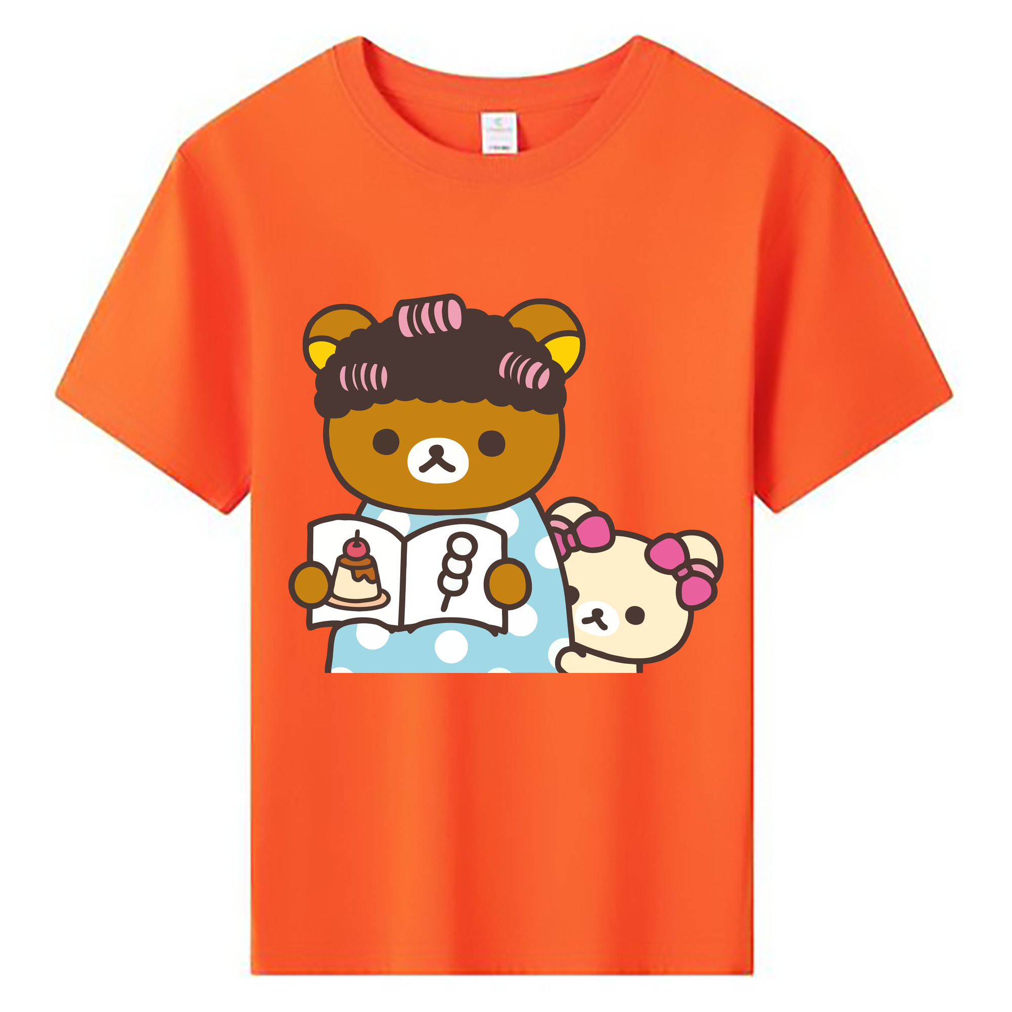 （画像用） リラックマ リラックマ キイロイトリ Rilakkuma Korilakkuma Kiiroitori 綿100％キッズTシャツ（フロントプリント）