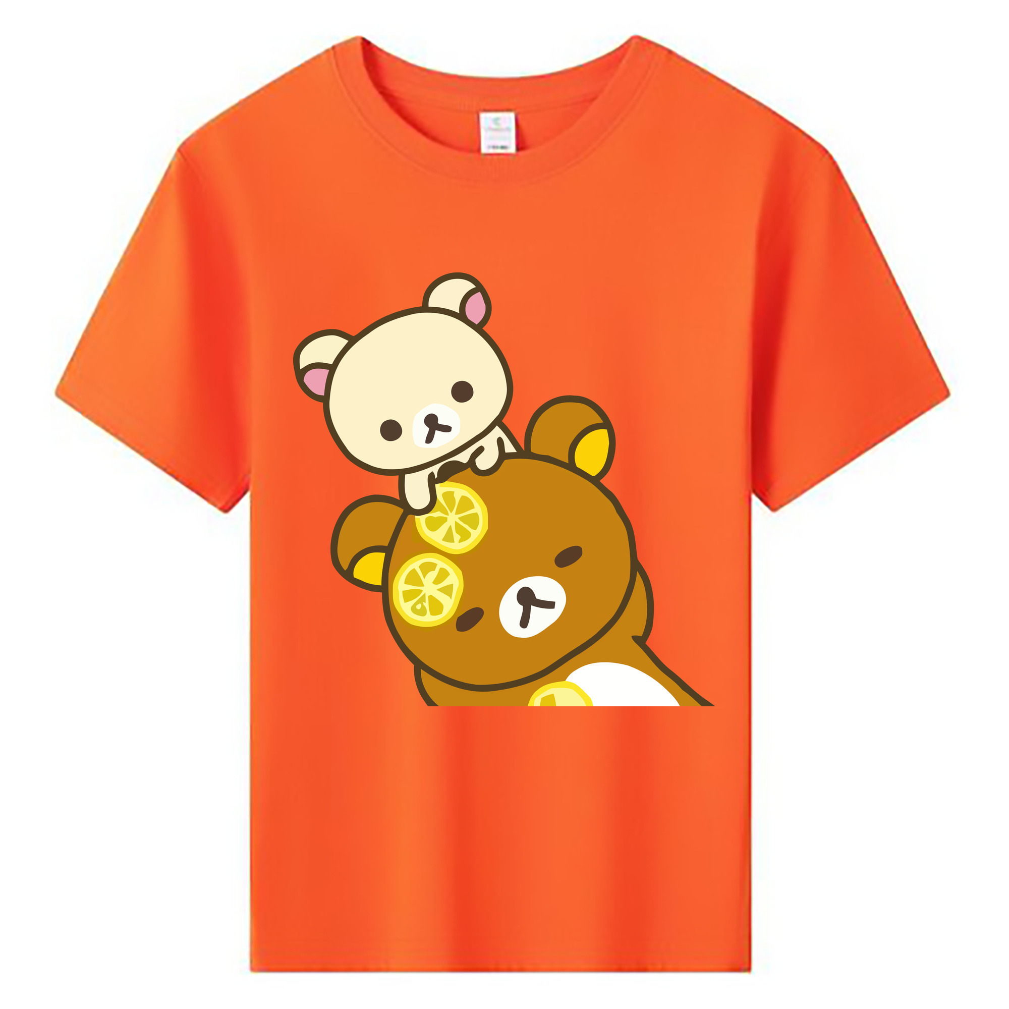 （画像用） リラックマ リラックマ キイロイトリ Rilakkuma Korilakkuma Kiiroitori 綿100％キッズTシャツ（フロントプリント）