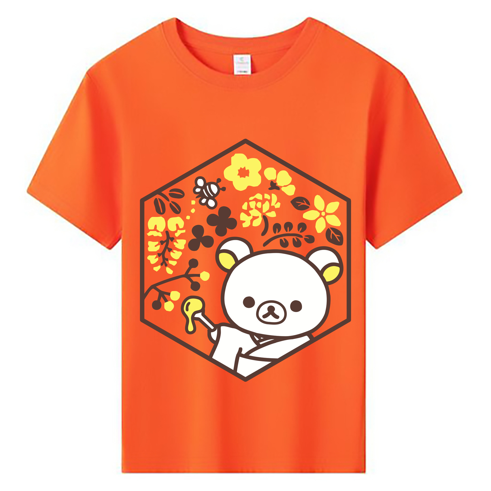 （画像用） リラックマ リラックマ キイロイトリ Rilakkuma Korilakkuma Kiiroitori 綿100％キッズTシャツ（フロントプリント）