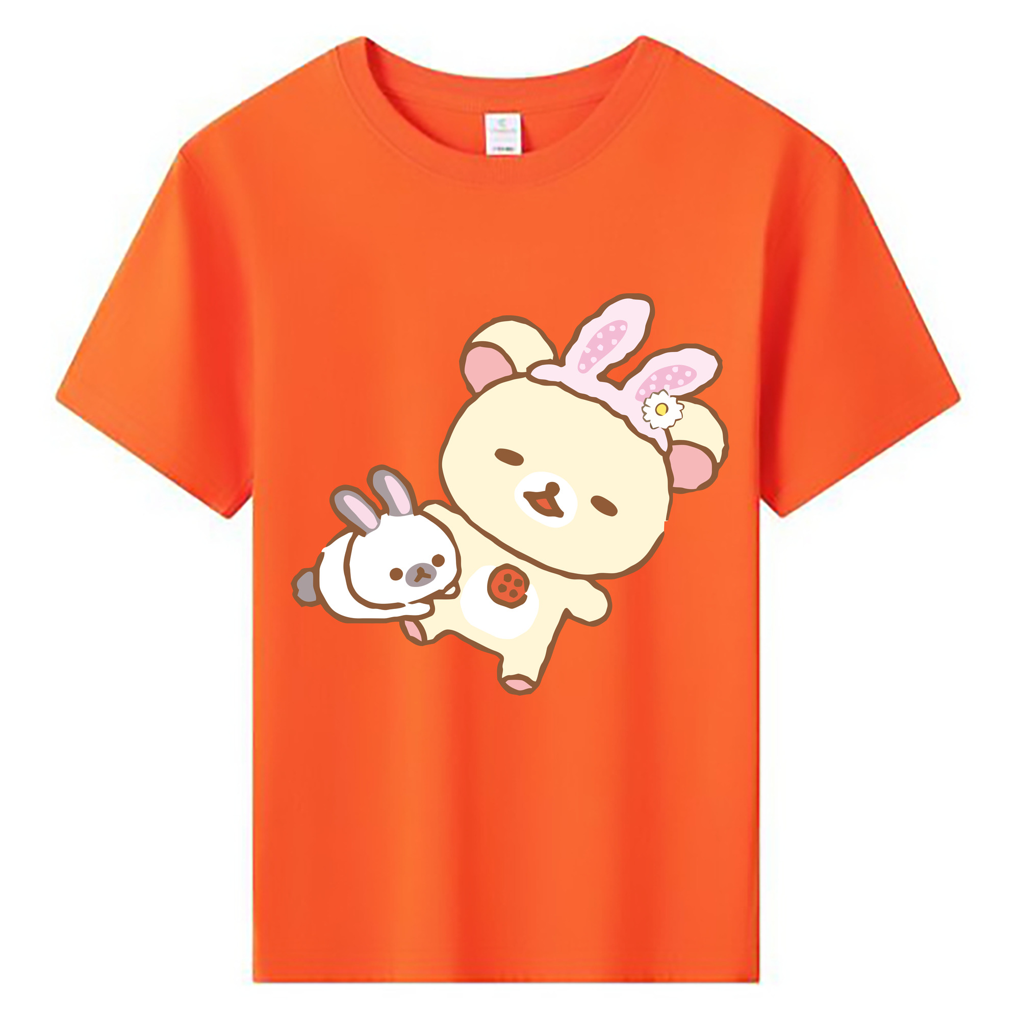 （画像用） リラックマ リラックマ キイロイトリ Rilakkuma Korilakkuma Kiiroitori 綿100％キッズTシャツ（フロントプリント）