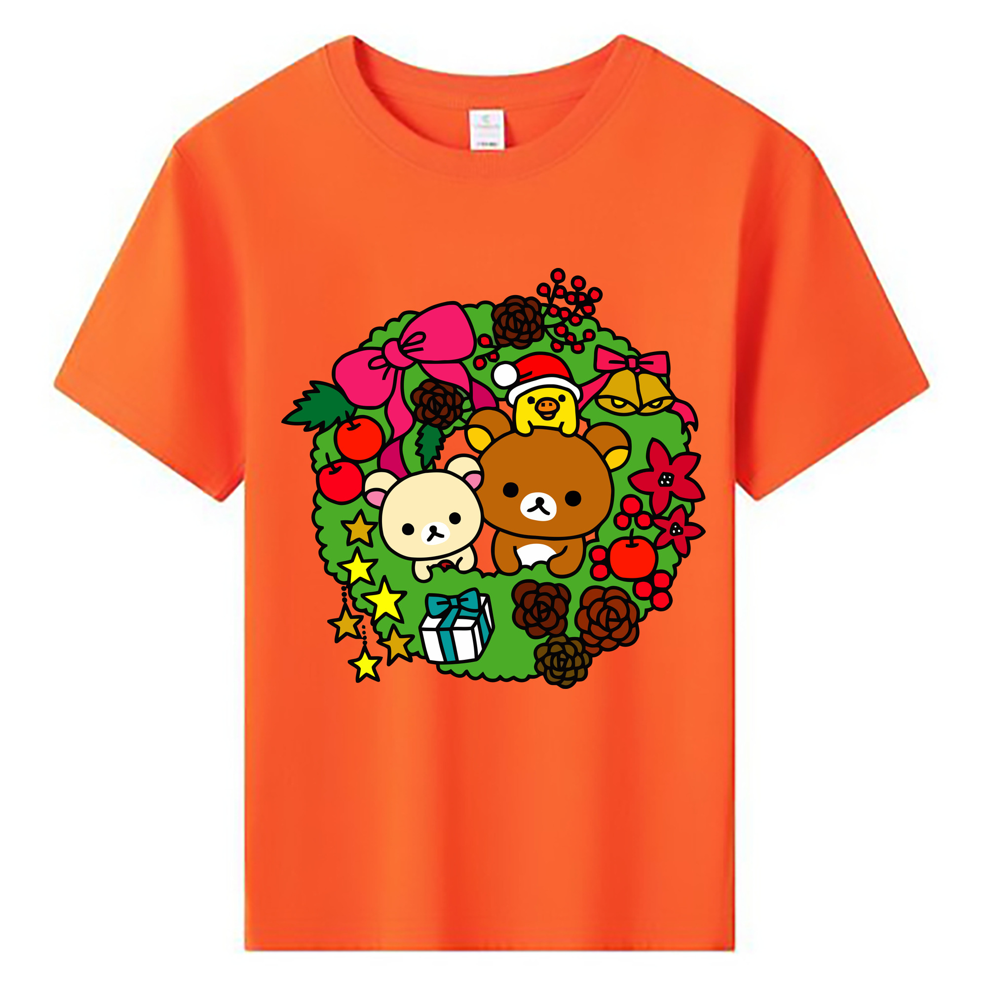（画像用） リラックマ リラックマ キイロイトリ Rilakkuma Korilakkuma Kiiroitori 綿100％キッズTシャツ（フロントプリント）
