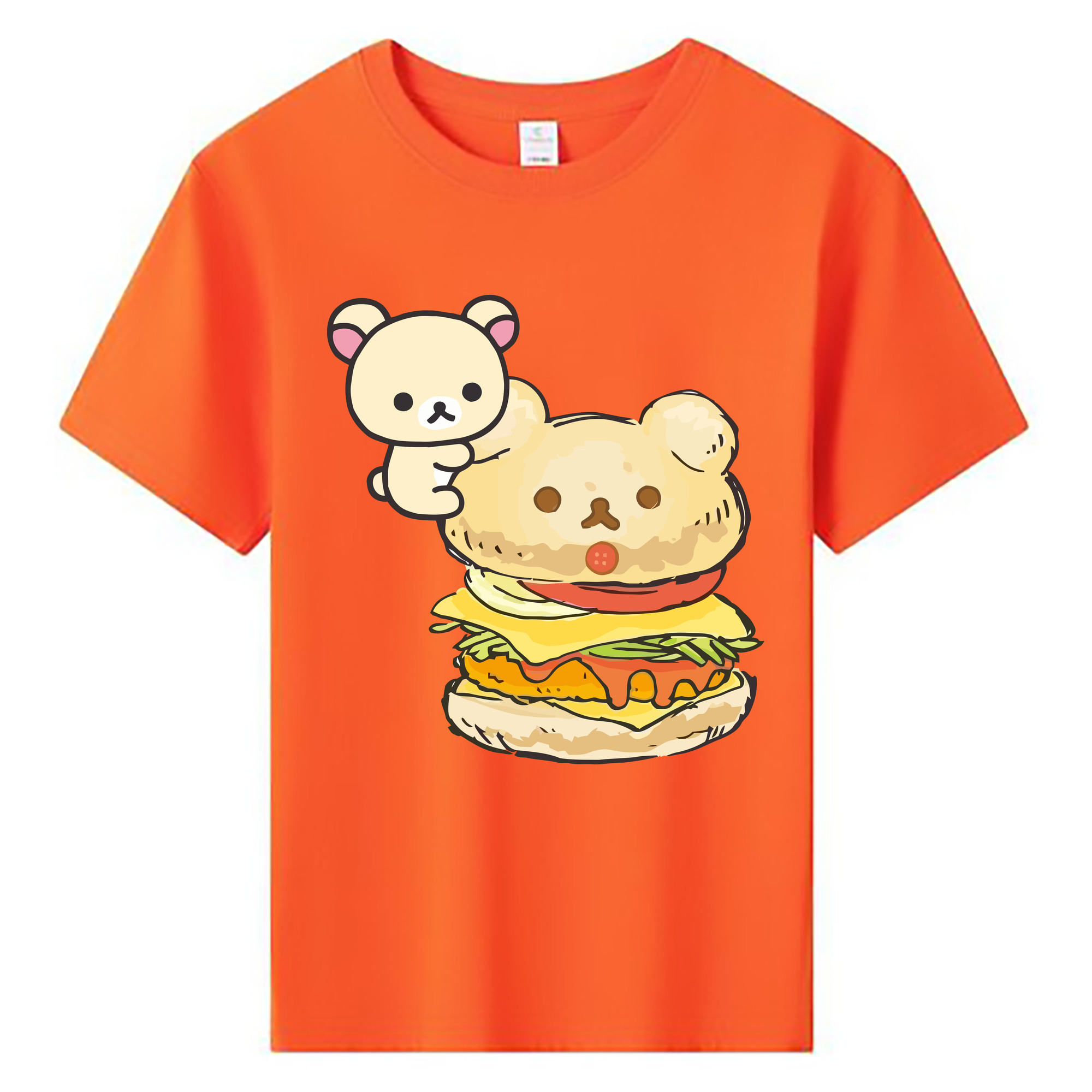 （画像用） リラックマ リラックマ キイロイトリ Rilakkuma Korilakkuma Kiiroitori 綿100％キッズTシャツ（フロントプリント）