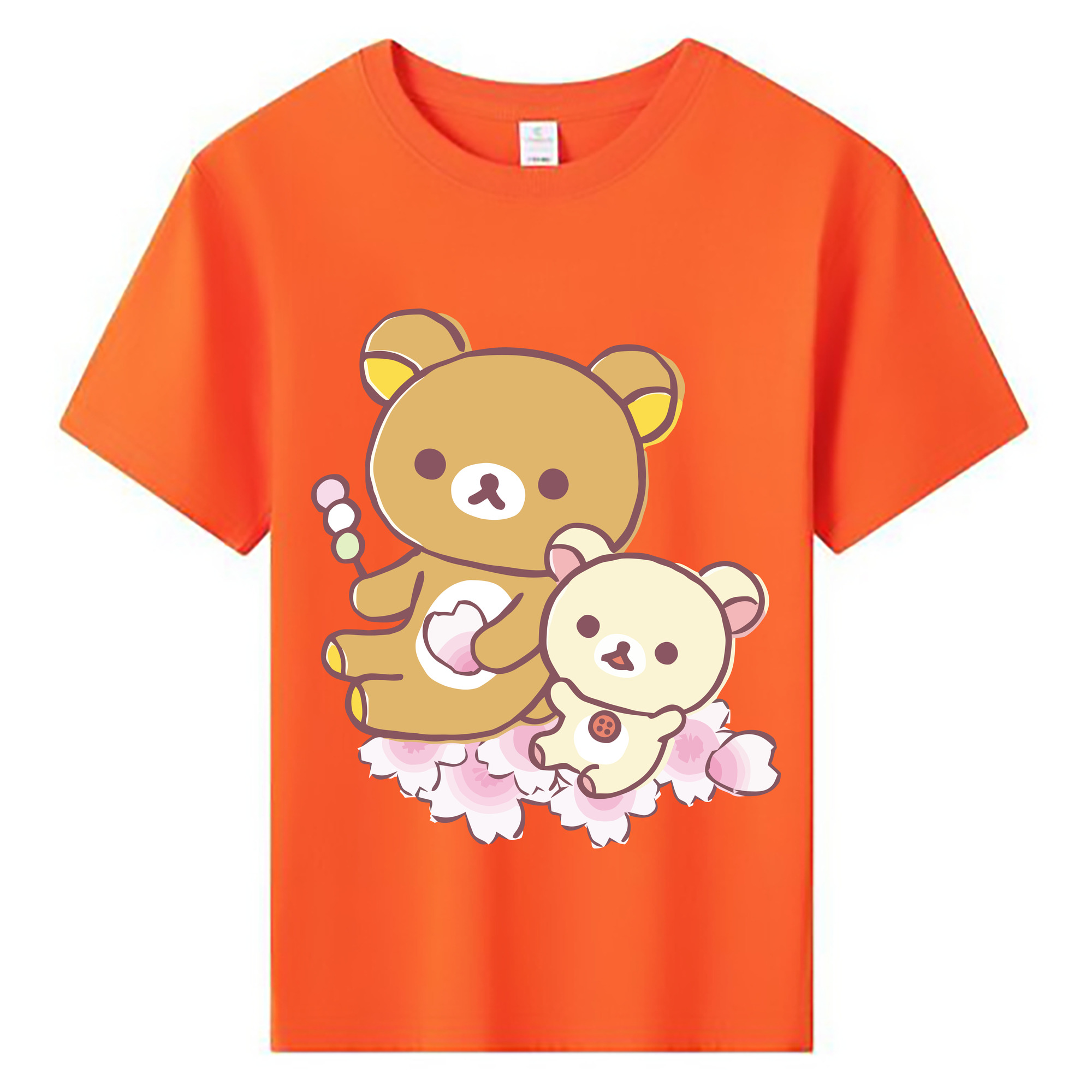 （画像用） リラックマ リラックマ キイロイトリ Rilakkuma Korilakkuma Kiiroitori 綿100％キッズTシャツ（フロントプリント）