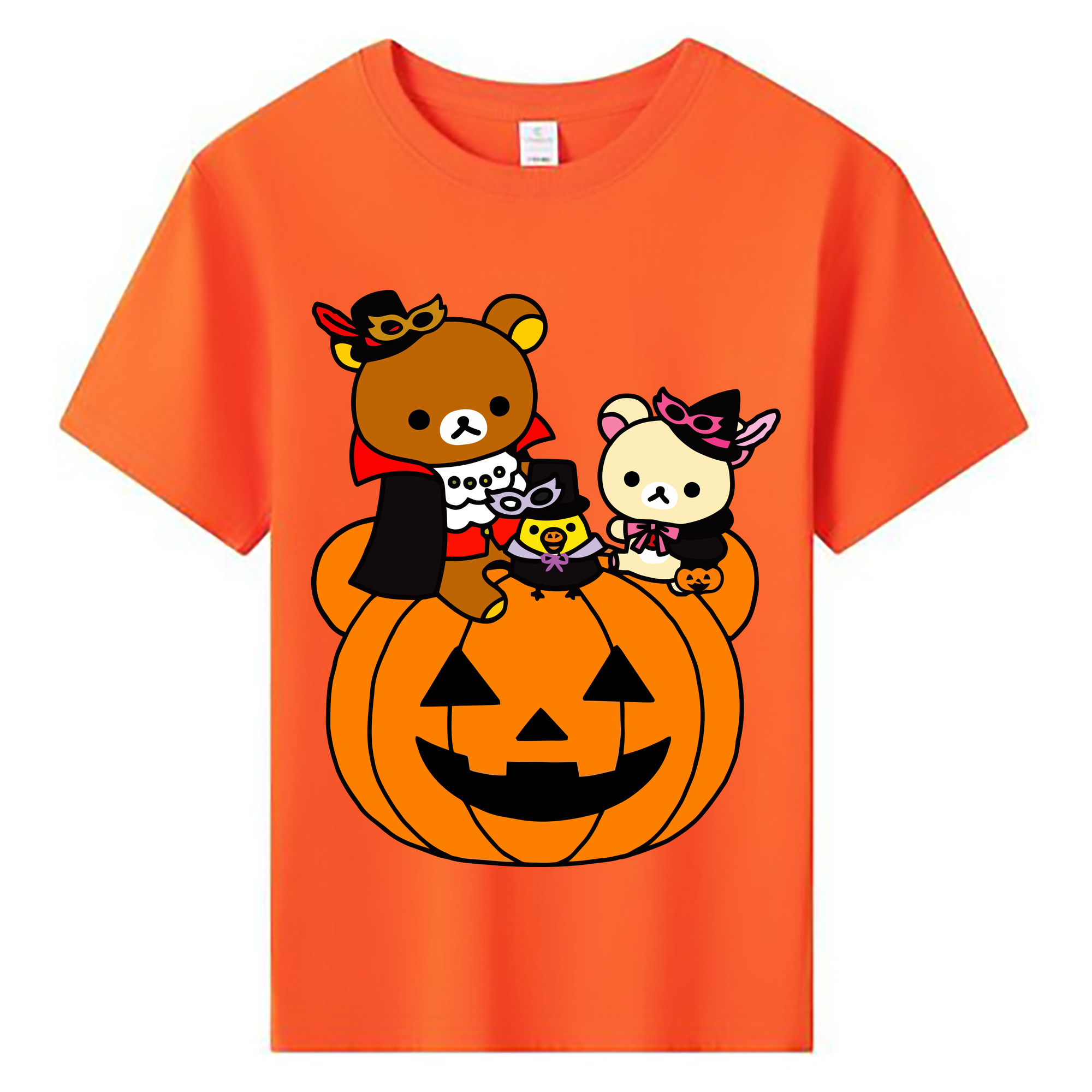 （画像用） リラックマ リラックマ キイロイトリ Rilakkuma Korilakkuma Kiiroitori 綿100％キッズTシャツ（フロントプリント）