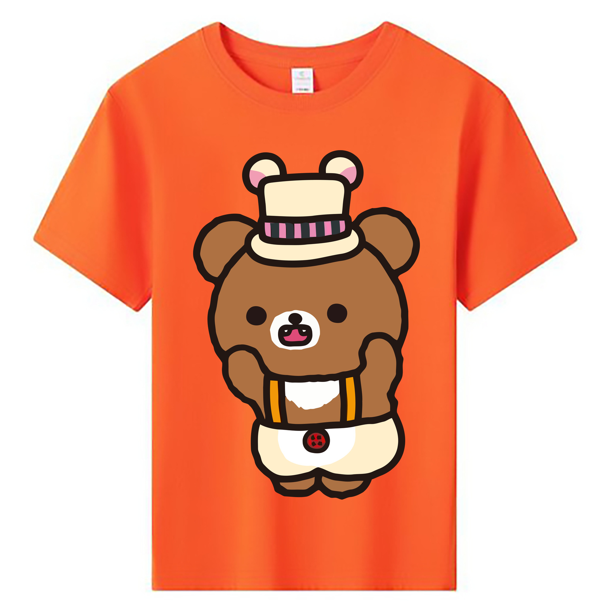 （画像用） リラックマ リラックマ キイロイトリ Rilakkuma Korilakkuma Kiiroitori 綿100％キッズTシャツ（フロントプリント）