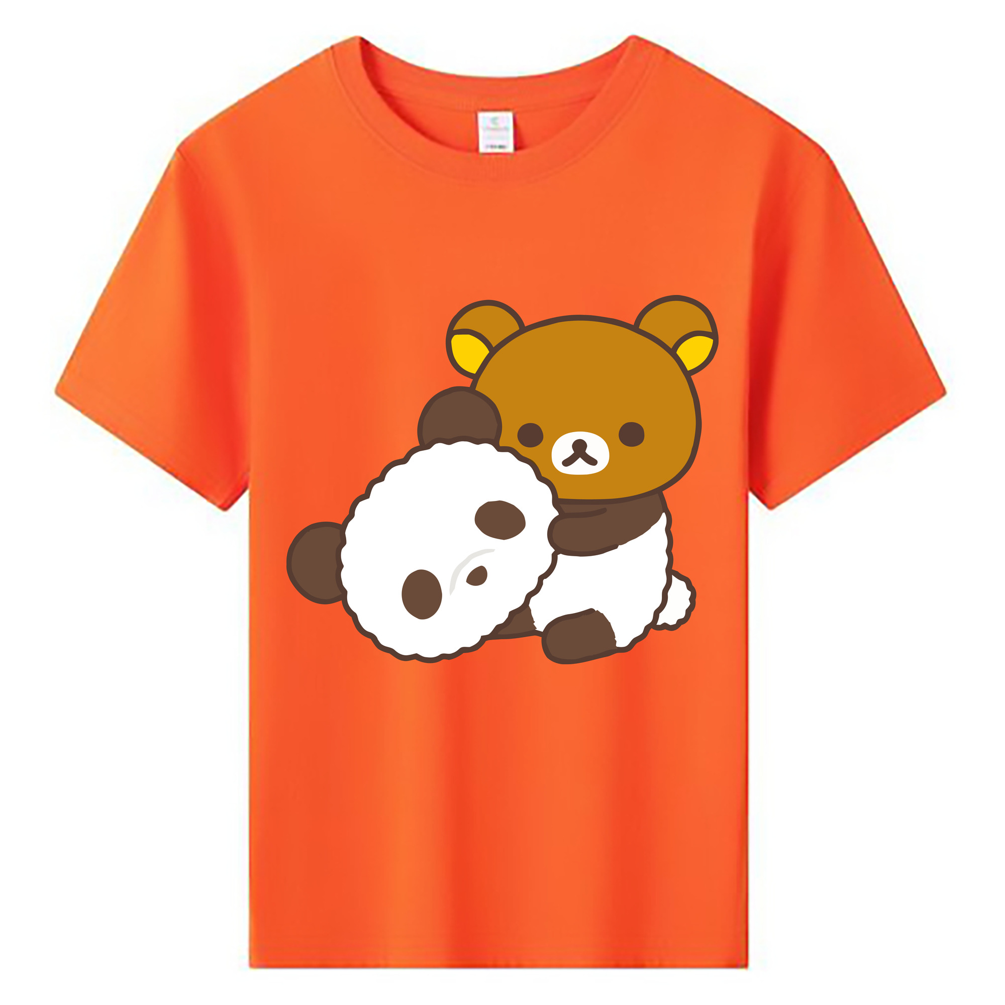 （画像用） リラックマ リラックマ キイロイトリ Rilakkuma Korilakkuma Kiiroitori 綿100％キッズTシャツ（フロントプリント）