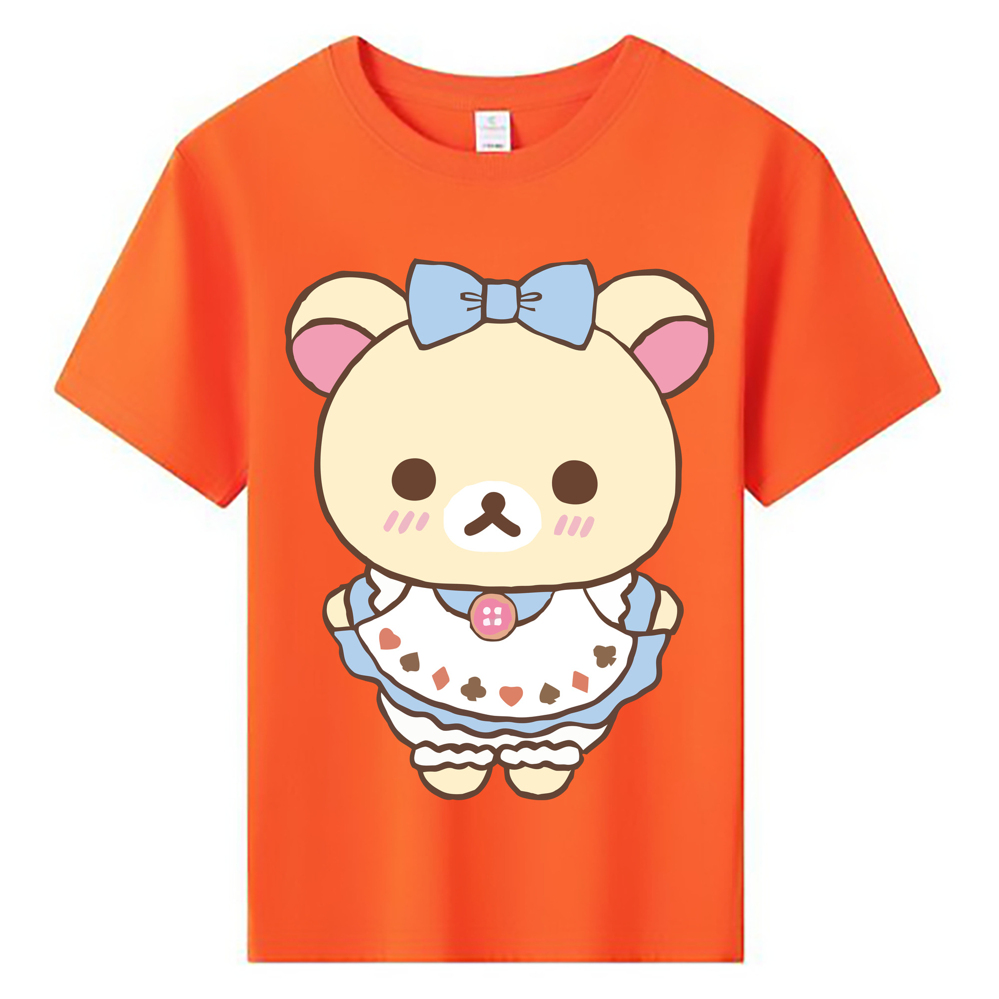 （画像用） リラックマ リラックマ キイロイトリ Rilakkuma Korilakkuma Kiiroitori 綿100％キッズTシャツ（フロントプリント）