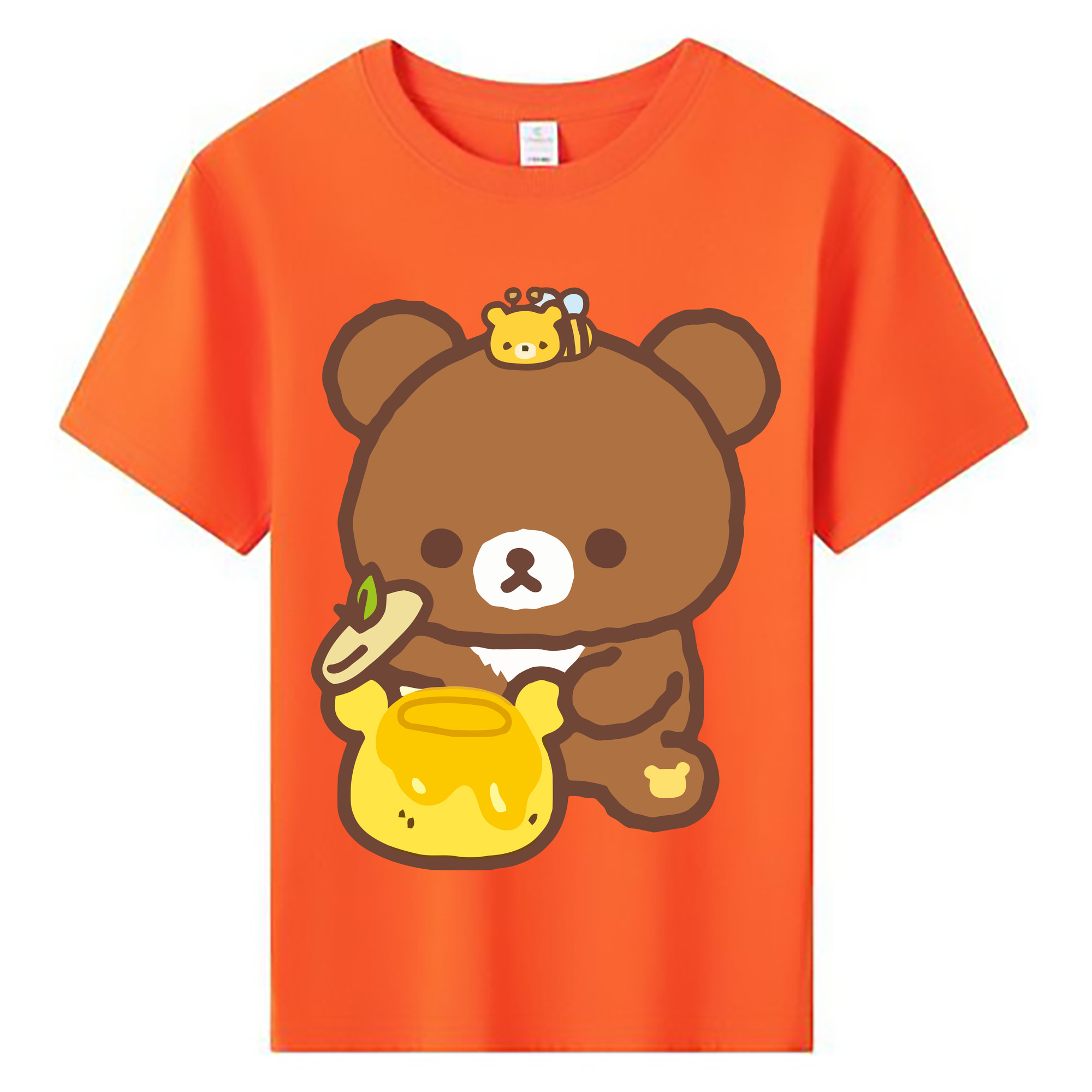（画像用） リラックマ リラックマ キイロイトリ Rilakkuma Korilakkuma Kiiroitori 綿100％キッズTシャツ（フロントプリント）