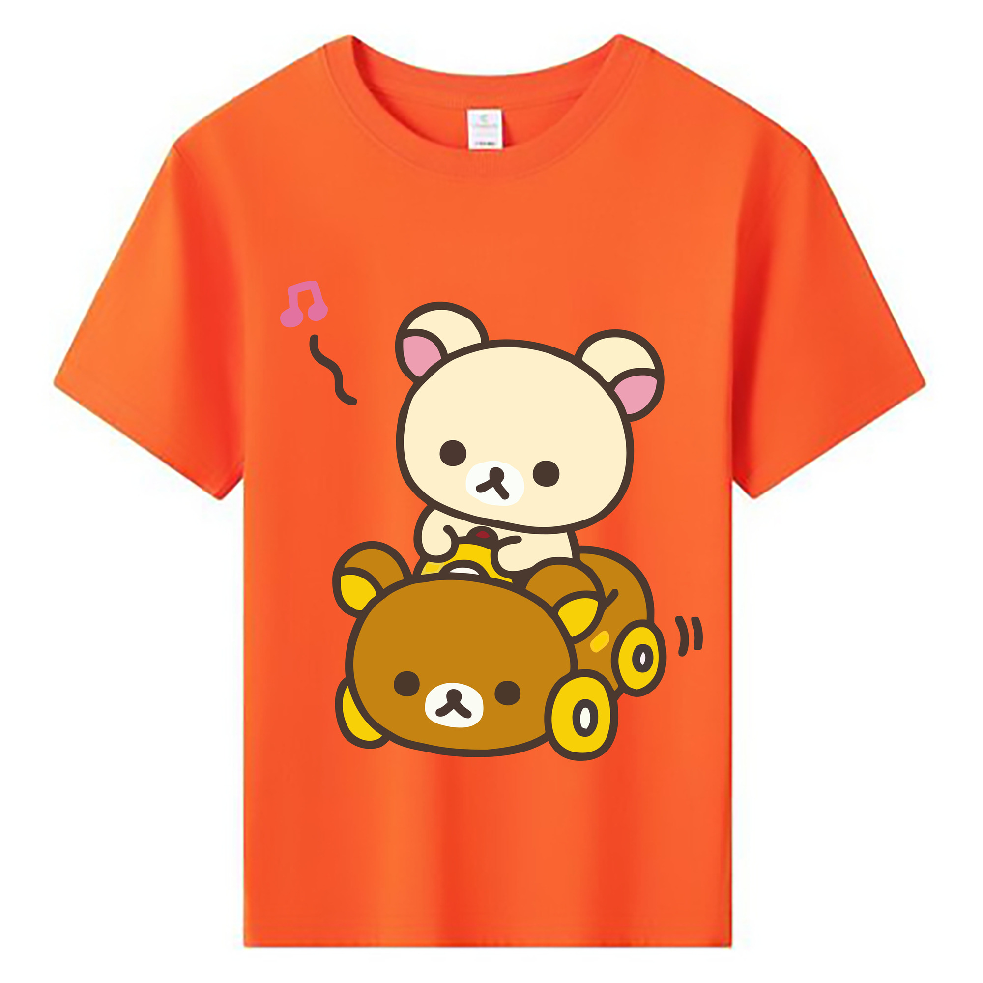 （画像用） リラックマ リラックマ キイロイトリ Rilakkuma Korilakkuma Kiiroitori 綿100％キッズTシャツ（フロントプリント）