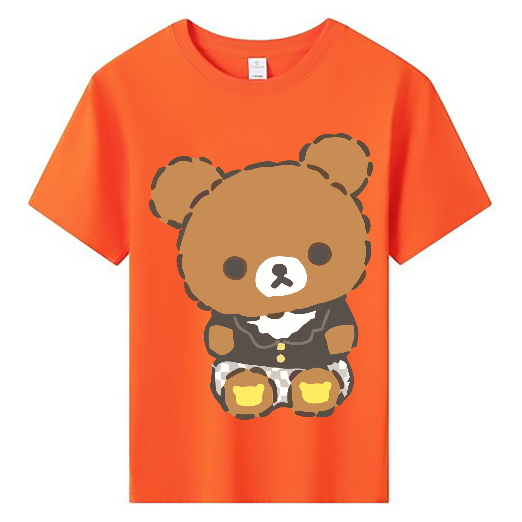 （画像用） リラックマ リラックマ キイロイトリ Rilakkuma Korilakkuma Kiiroitori 綿100％キッズTシャツ（フロントプリント）