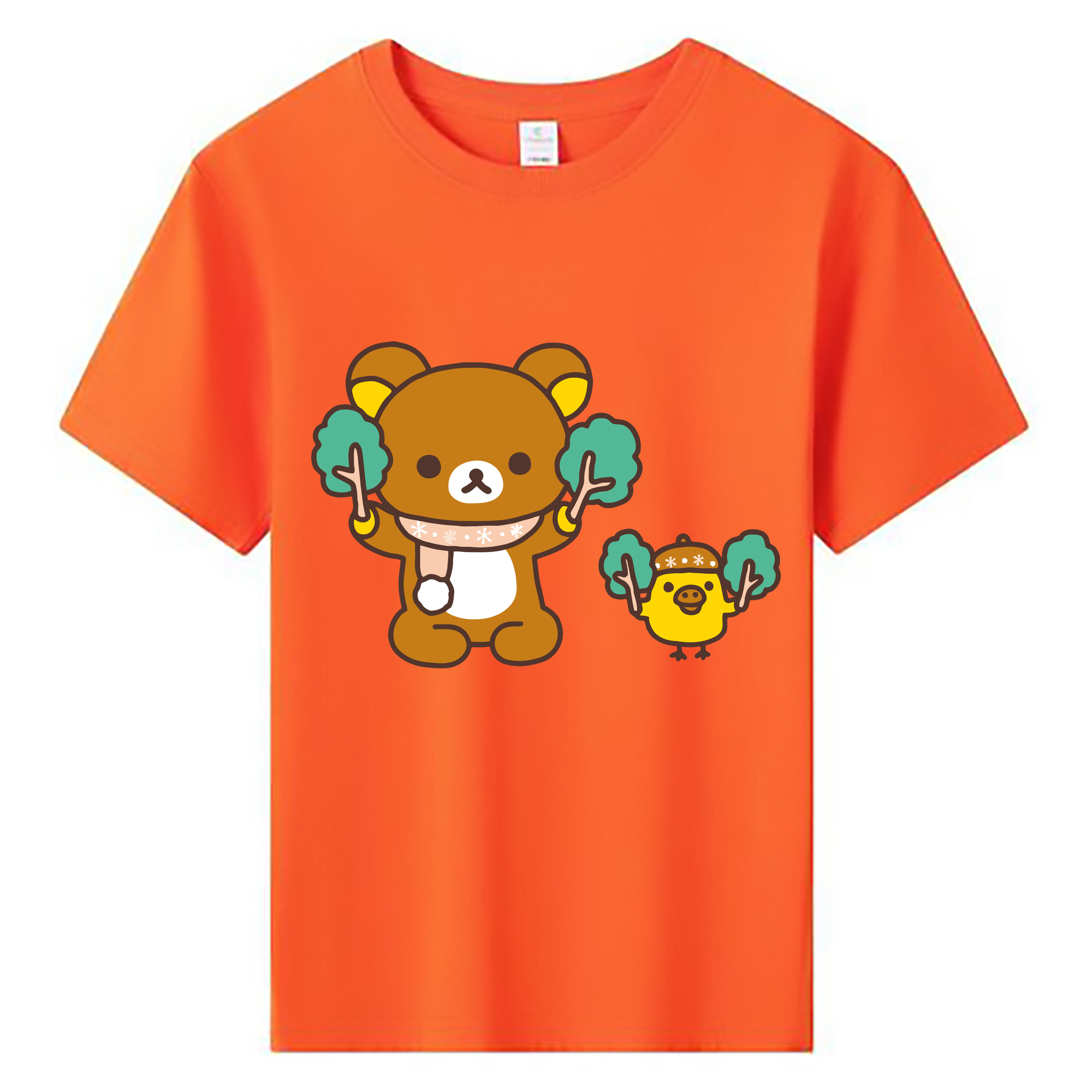 （画像用） リラックマ リラックマ キイロイトリ Rilakkuma Korilakkuma Kiiroitori 綿100％キッズTシャツ（フロントプリント）