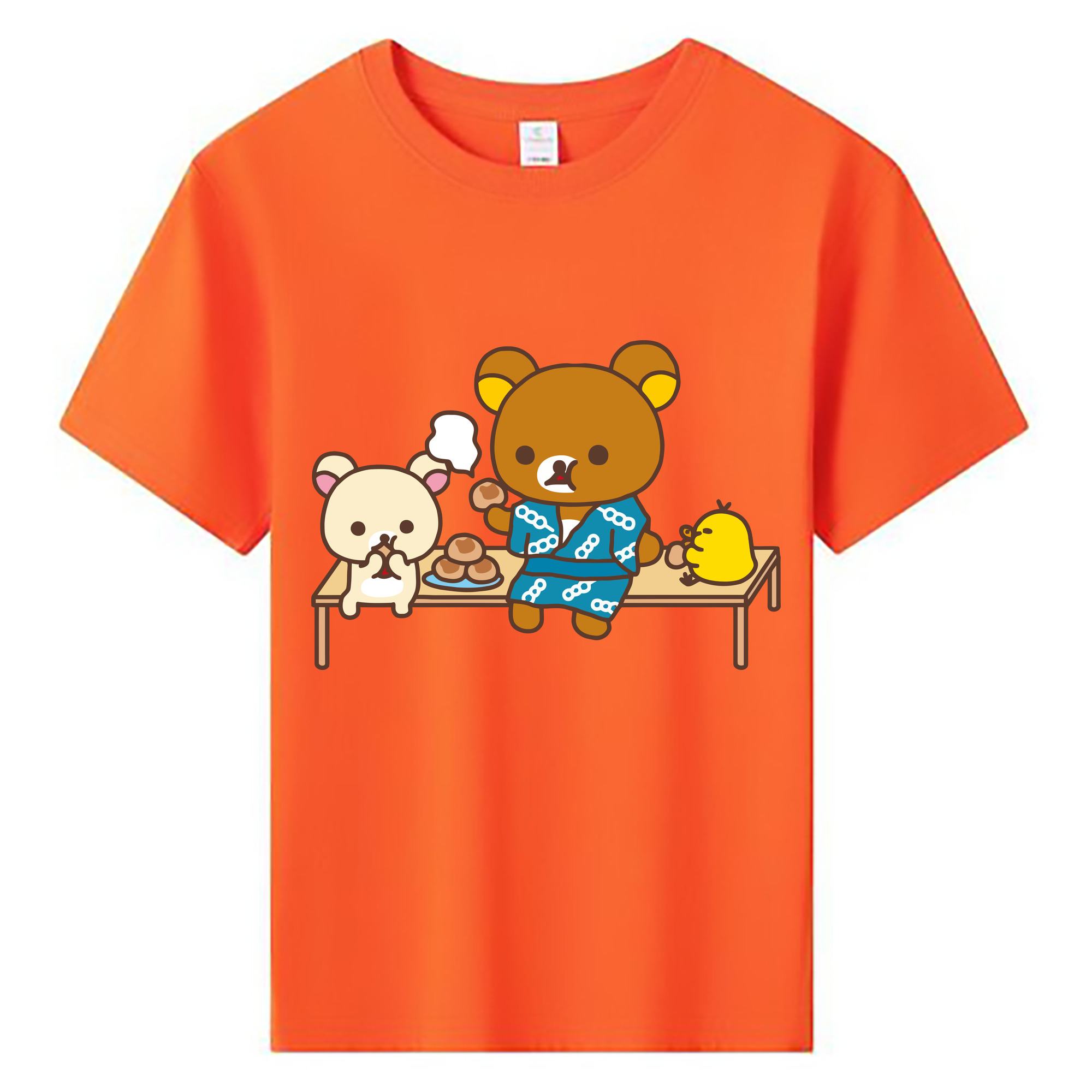 （画像用） リラックマ リラックマ キイロイトリ Rilakkuma Korilakkuma Kiiroitori 綿100％キッズTシャツ（フロントプリント）