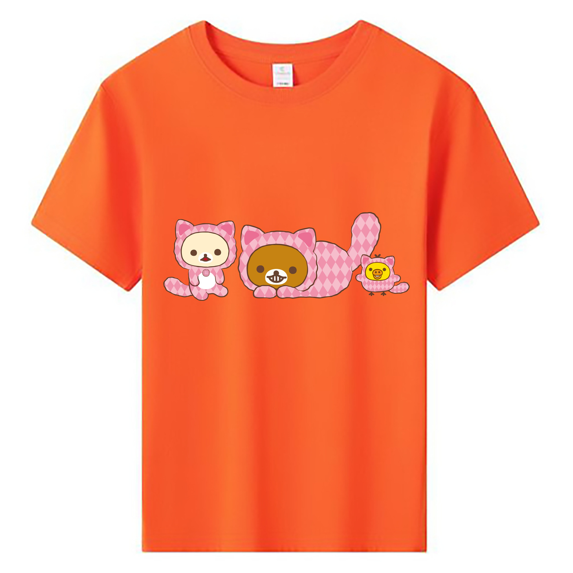 （画像用） リラックマ リラックマ キイロイトリ Rilakkuma Korilakkuma Kiiroitori 綿100％キッズTシャツ（フロントプリント）