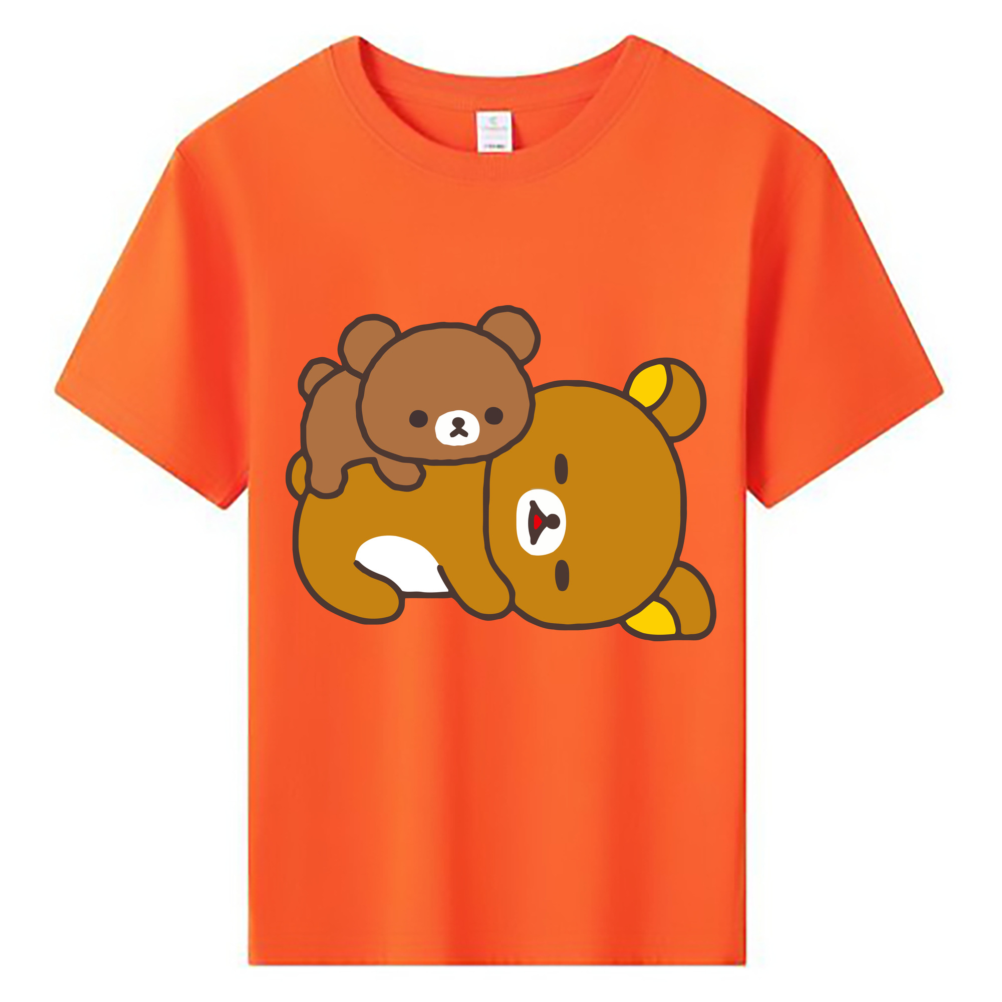 （画像用） リラックマ リラックマ キイロイトリ Rilakkuma Korilakkuma Kiiroitori 綿100％キッズTシャツ（フロントプリント）