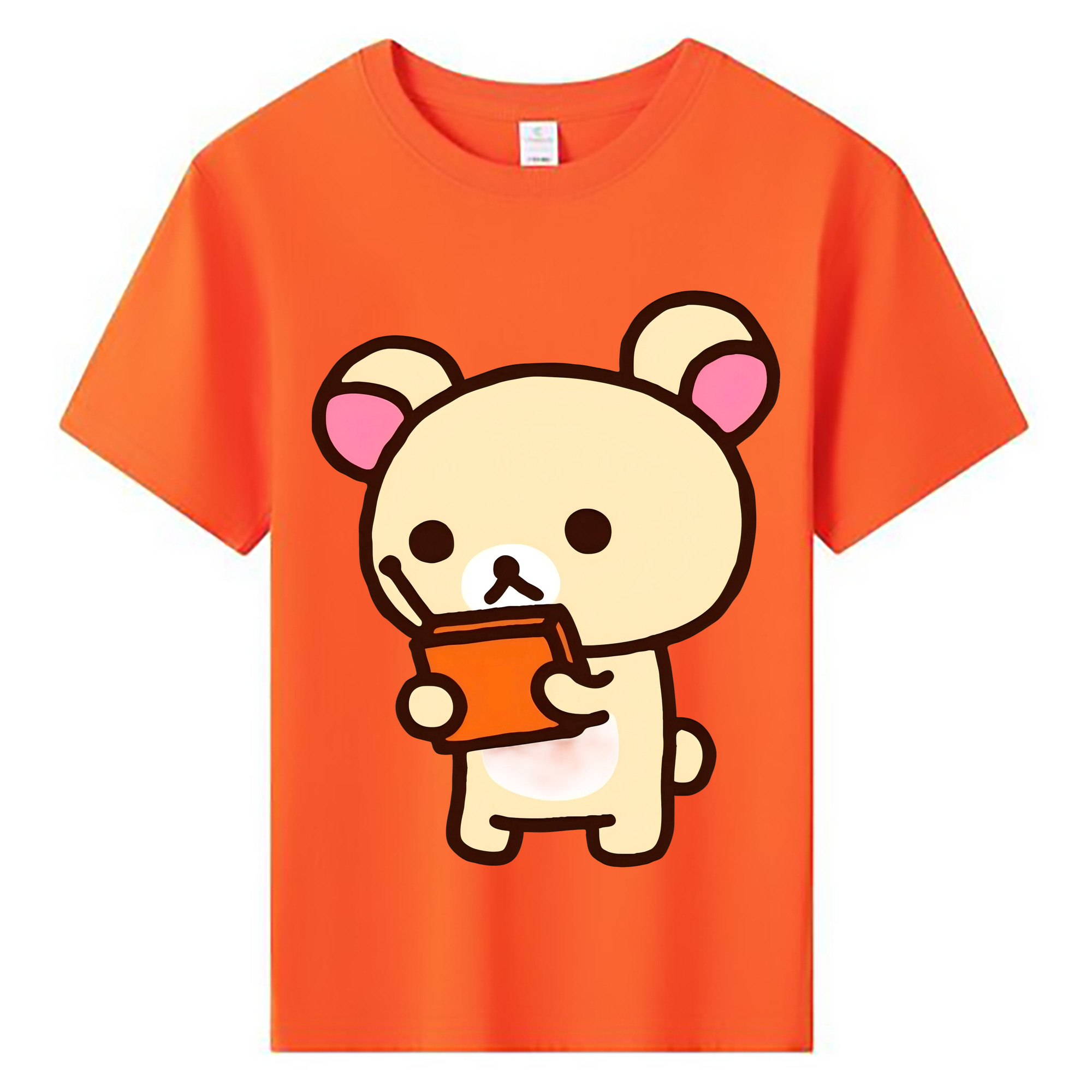 （画像用） リラックマ リラックマ キイロイトリ Rilakkuma Korilakkuma Kiiroitori 綿100％キッズTシャツ（フロントプリント）