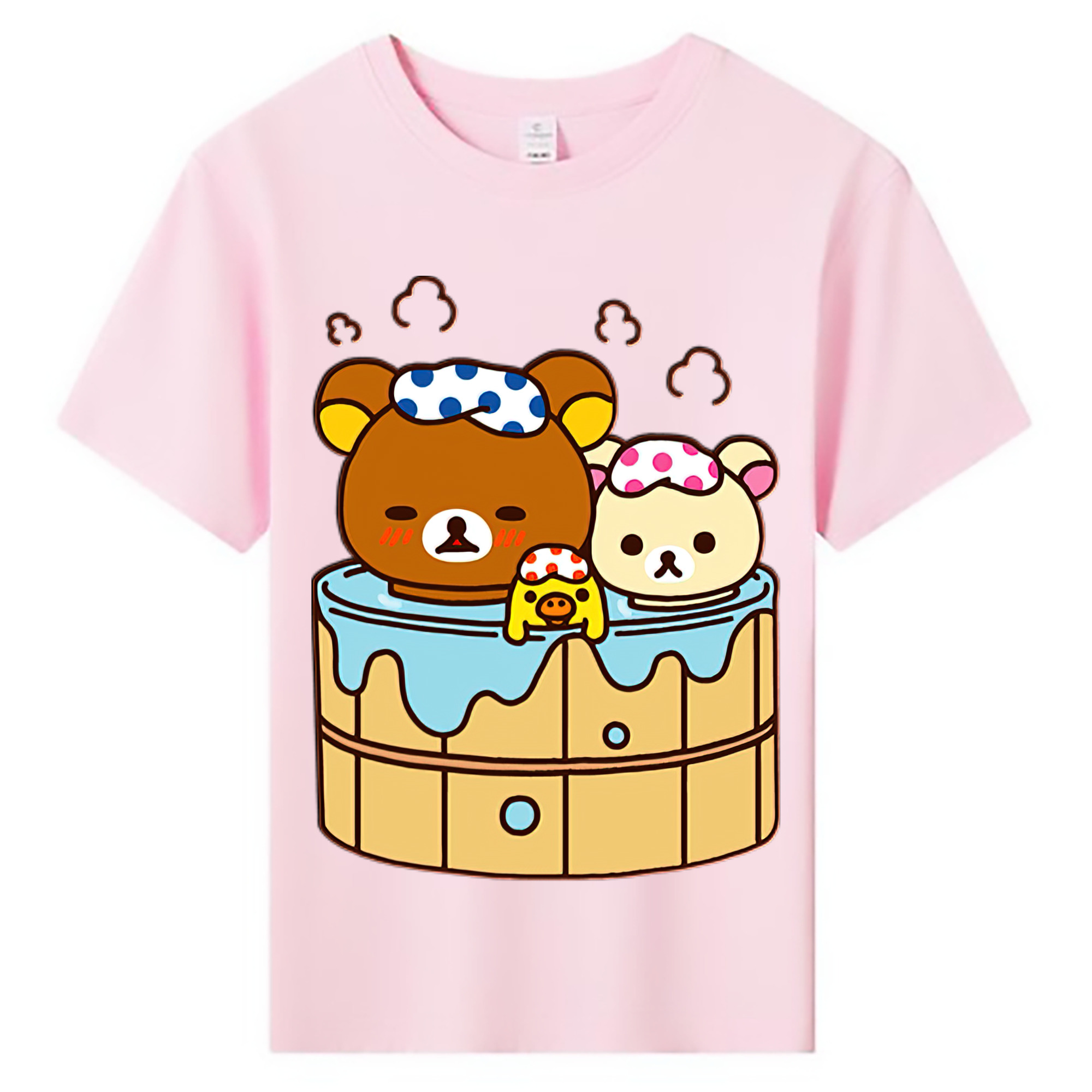 （画像用） リラックマ リラックマ キイロイトリ Rilakkuma Korilakkuma Kiiroitori 綿100％キッズTシャツ（フロントプリント）