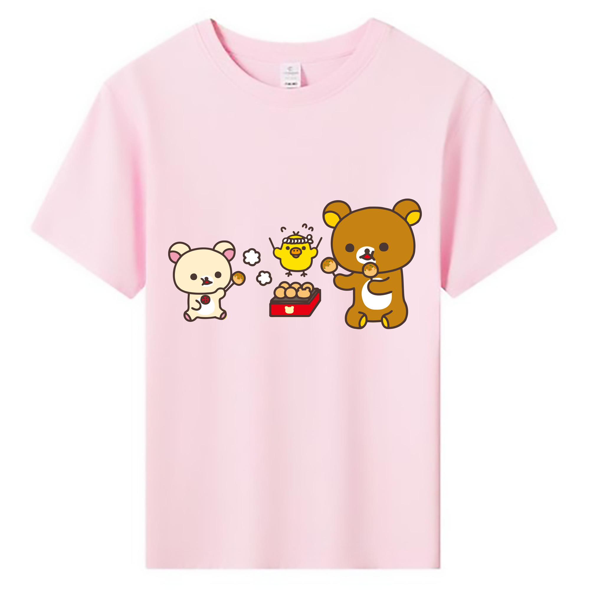 （画像用） リラックマ リラックマ キイロイトリ Rilakkuma Korilakkuma Kiiroitori 綿100％キッズTシャツ（フロントプリント）